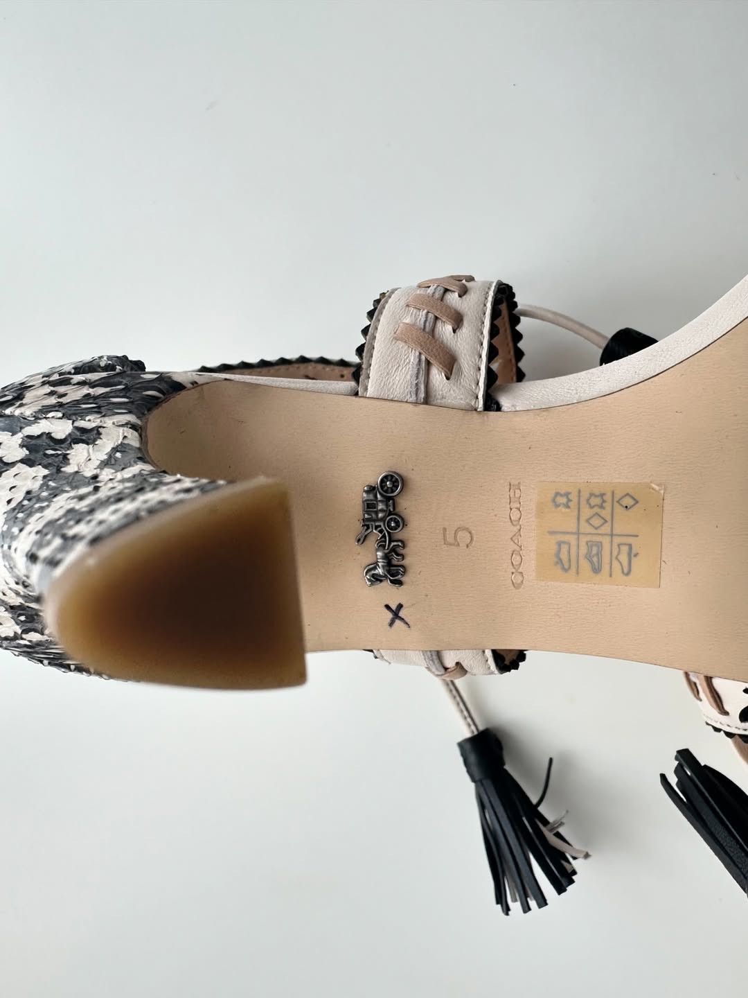 Coach Coach Bella Snakeskin Lace-Up Heel Sandals US 5 Size US 5 / IT 35 - 8 Thumbnail
