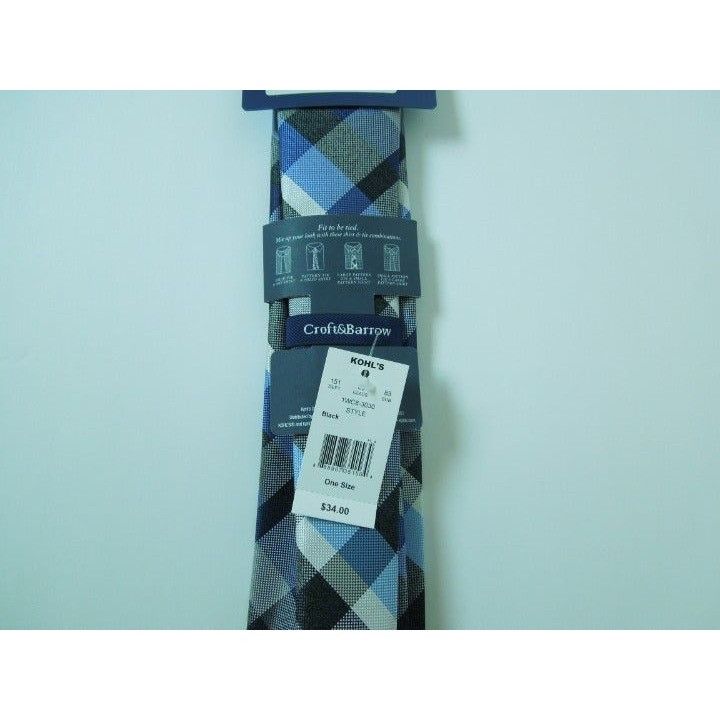 Croft & Barrow Croft & Barrow Blue Geometric Neck Tie- NWT Size ONE SIZE - 4 Thumbnail