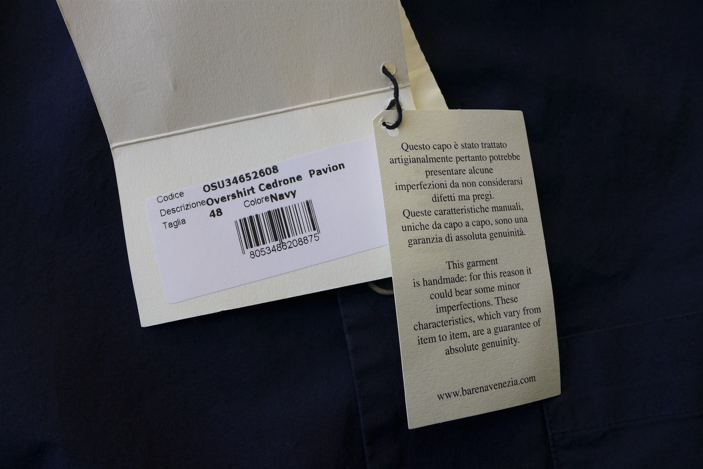 Barena Barena Cedrone Overshirt - Navy Cotton - Size 48 Size US M / EU 48-50 / 2 - 10 Thumbnail
