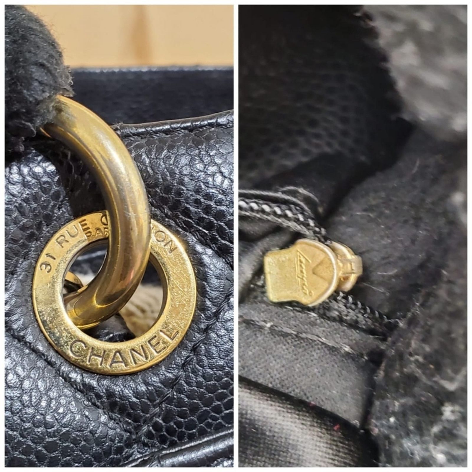 Chanel Auth CHANEL Caviar Quilted XL Grand Shopping Tote GST Black Size ONE SIZE - 9 Thumbnail