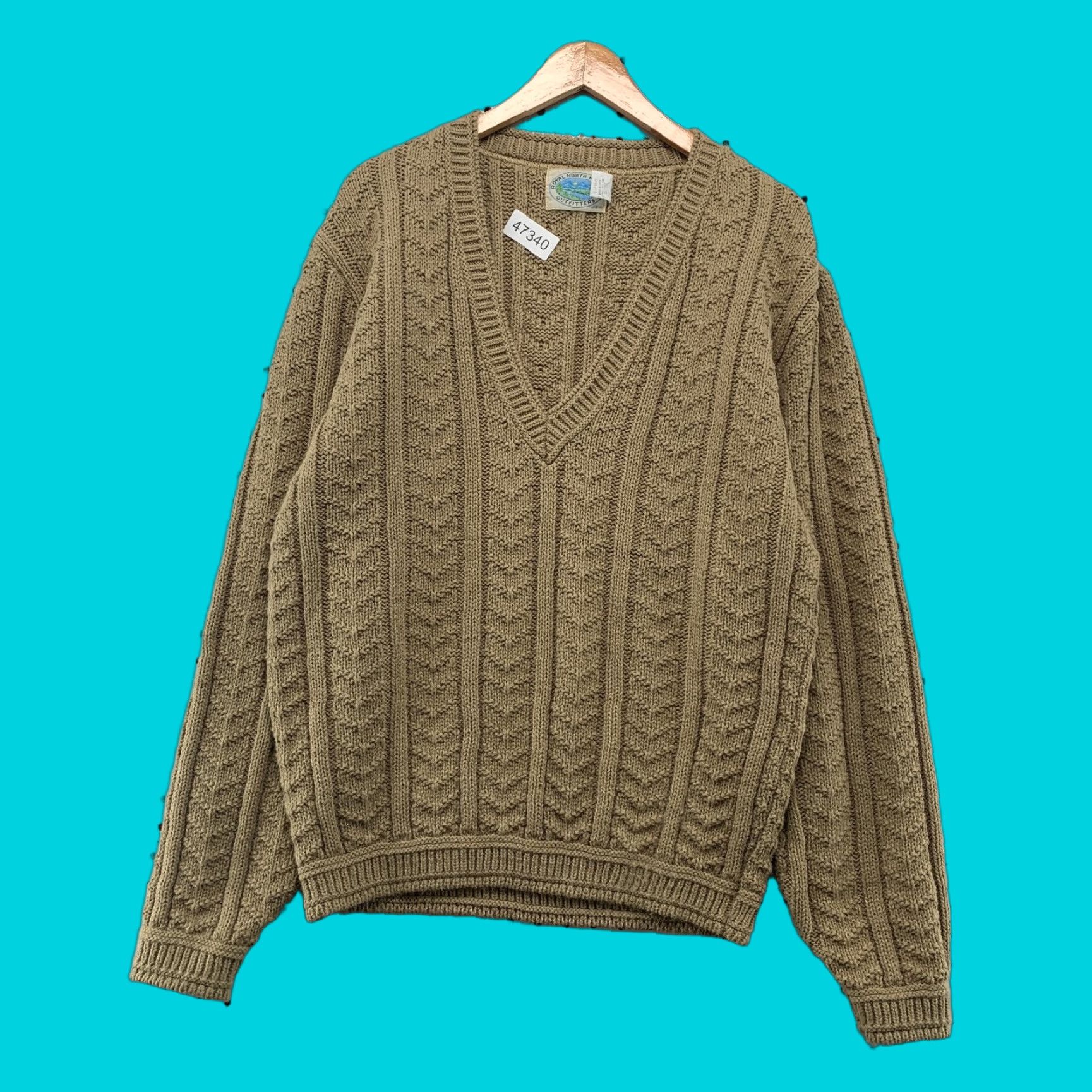 Vintage VINTAGE Royal North Mills Sweater Mens XL Brown Knitted Orlon Acrylic Made USA Sweater Pullover Mens XL Brown USA Knit Autumn Winter Casual Mens Size US XL / EU 56 / 4 - 1 Thumbnail