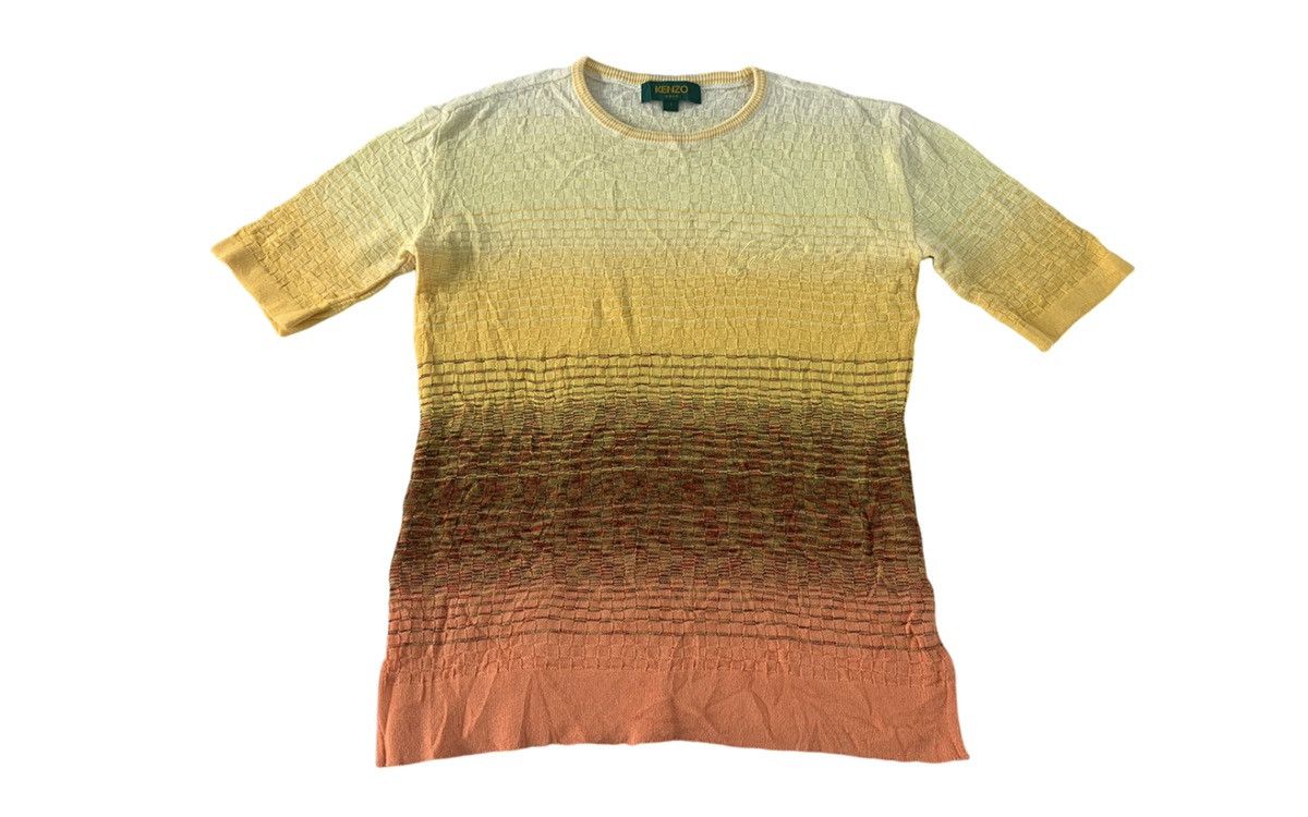 90s Kenzo Golf Knit Multicolour Tee T-shirt Girl Youth Wear