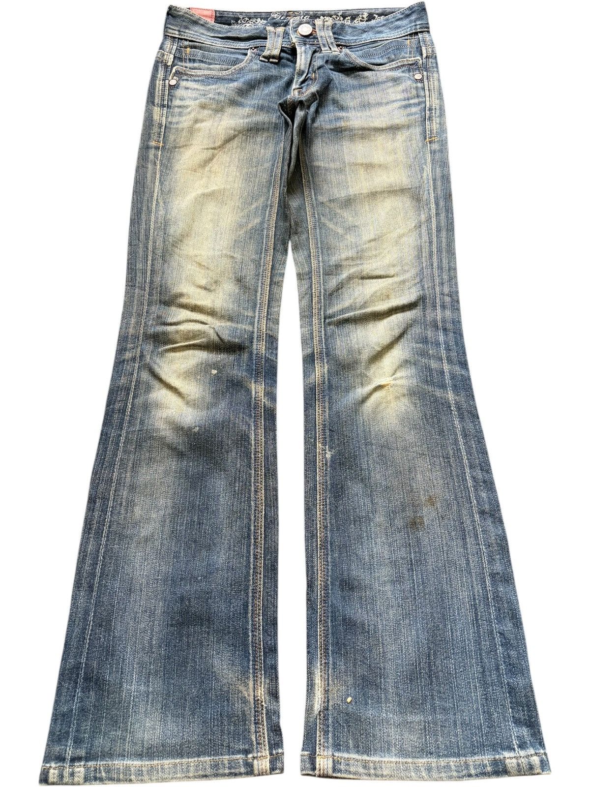 Hysteric Glamour Vintage Japanese Brand Mud Distress Low Rise Flare Jeans Size 28" / US 6 / IT 42 - 1 Thumbnail