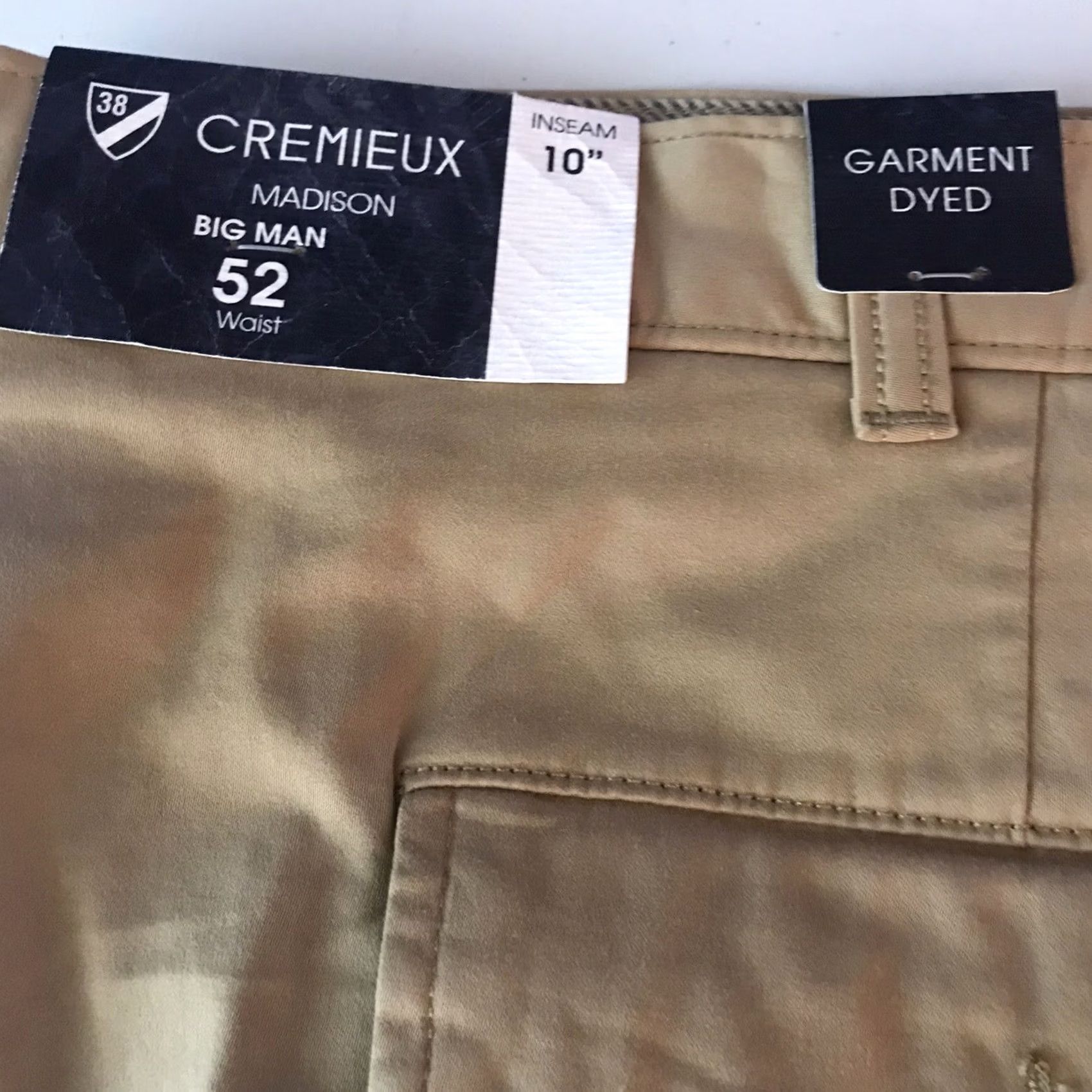 Cremieux Cremieux Madison Shorts Mens Beach Chino Flat Front Big & Tall 52 Inseam 10 Beige Garment Dyed Size US 36 / EU 52 - 4 Thumbnail