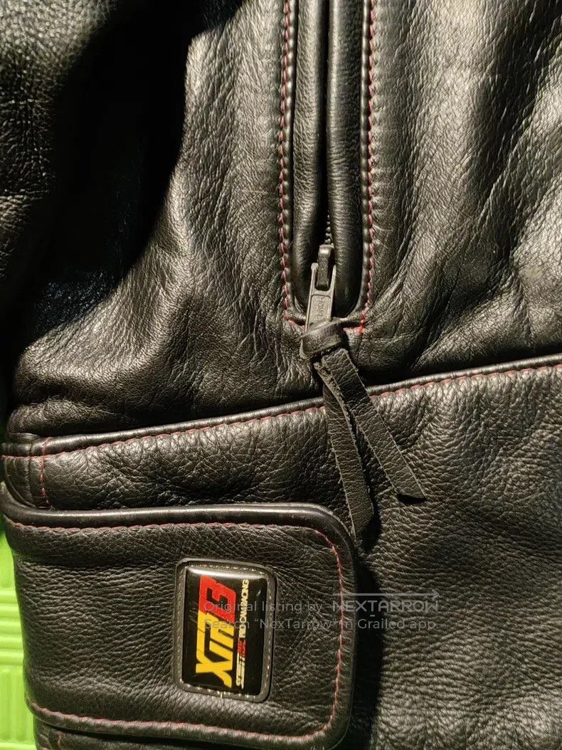 Schott Schott Black and red color-blocked motorcycle leather jack Size US XXL / EU 58 / 5 - 8 Thumbnail