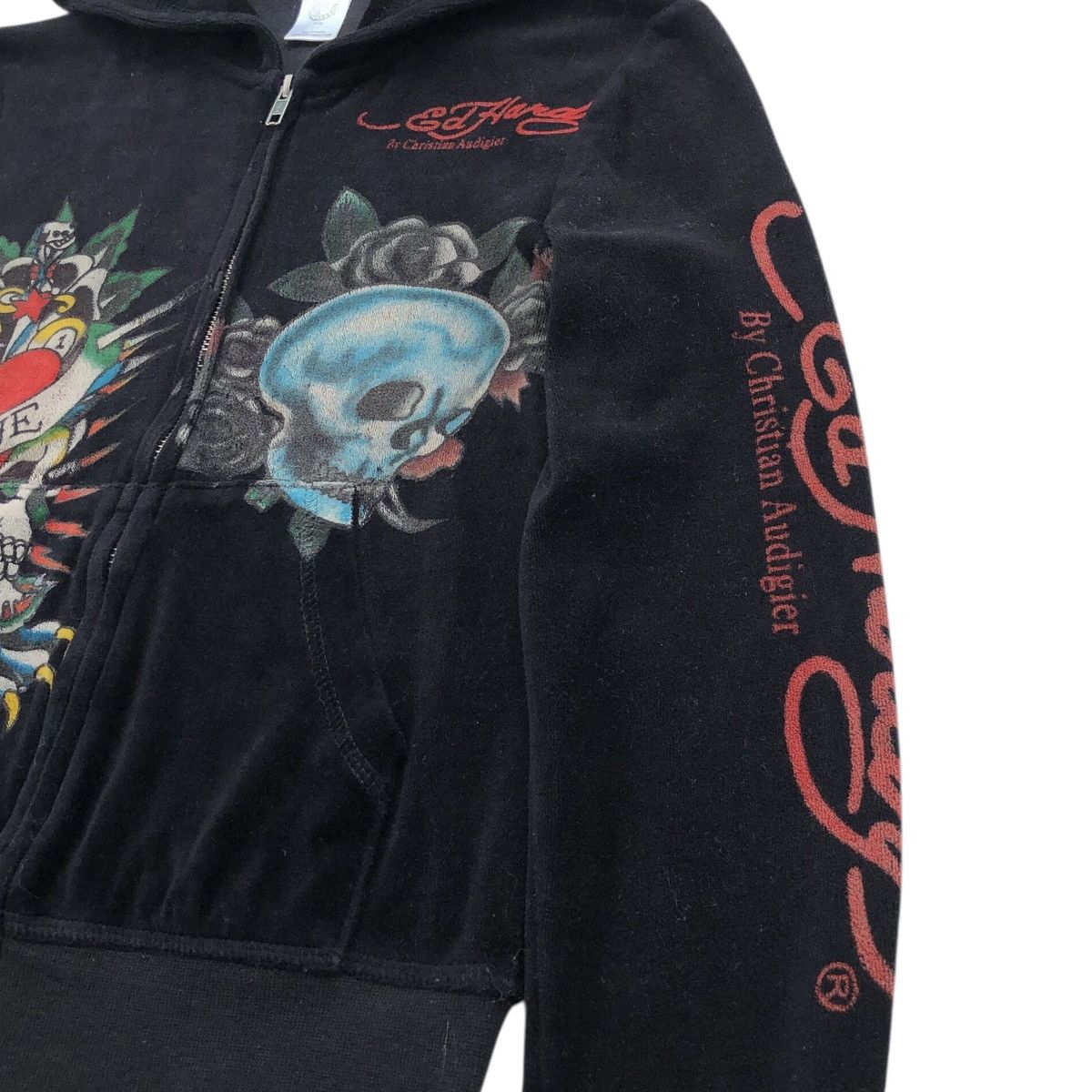 Ed Hardy Ed Hardy By Christian Audigier Velvet Zip Hoodie Jacket Size S / US 4 / IT 40 - 8 Thumbnail