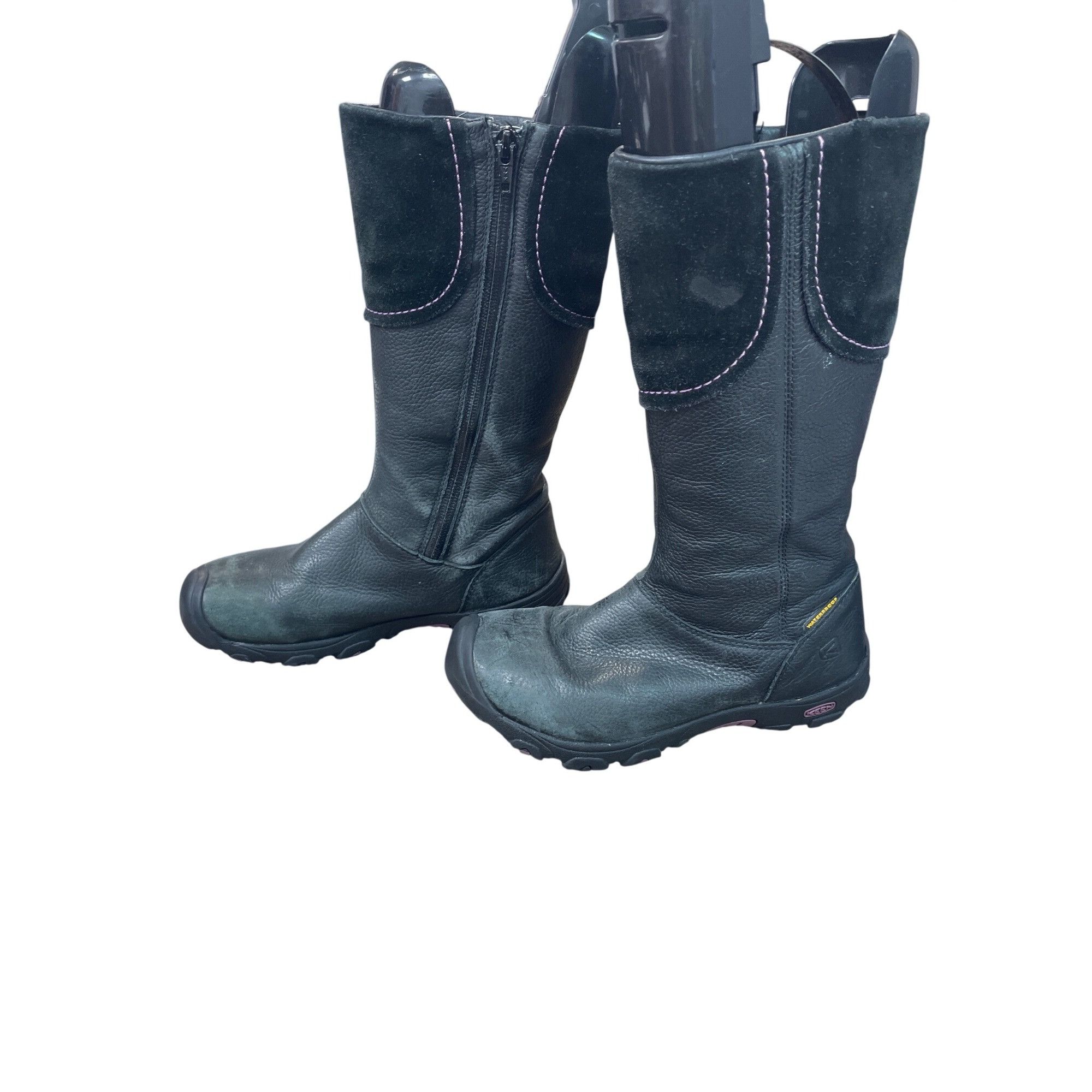 KEEN Keen Womans Black Leather Suede Waterproof Winter Boots Sz 4 Size US 4 / IT 34 - 3 Thumbnail
