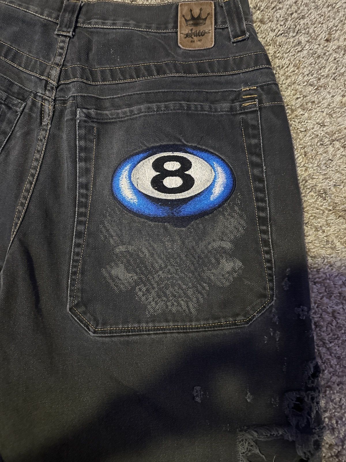 JNCO × Vintage Super rare JNCO 8ball skull jorts/shorts Size US 36 / EU 52 - 5 Thumbnail