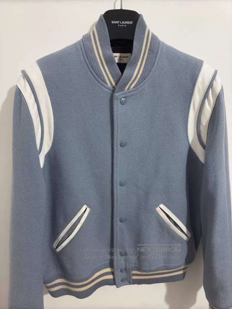 Saint Laurent Paris Saint Laurent Paris Wool and Lamb Fur Misty Blue Baseball Size US L / EU 52-54 / 3 - 3 Thumbnail