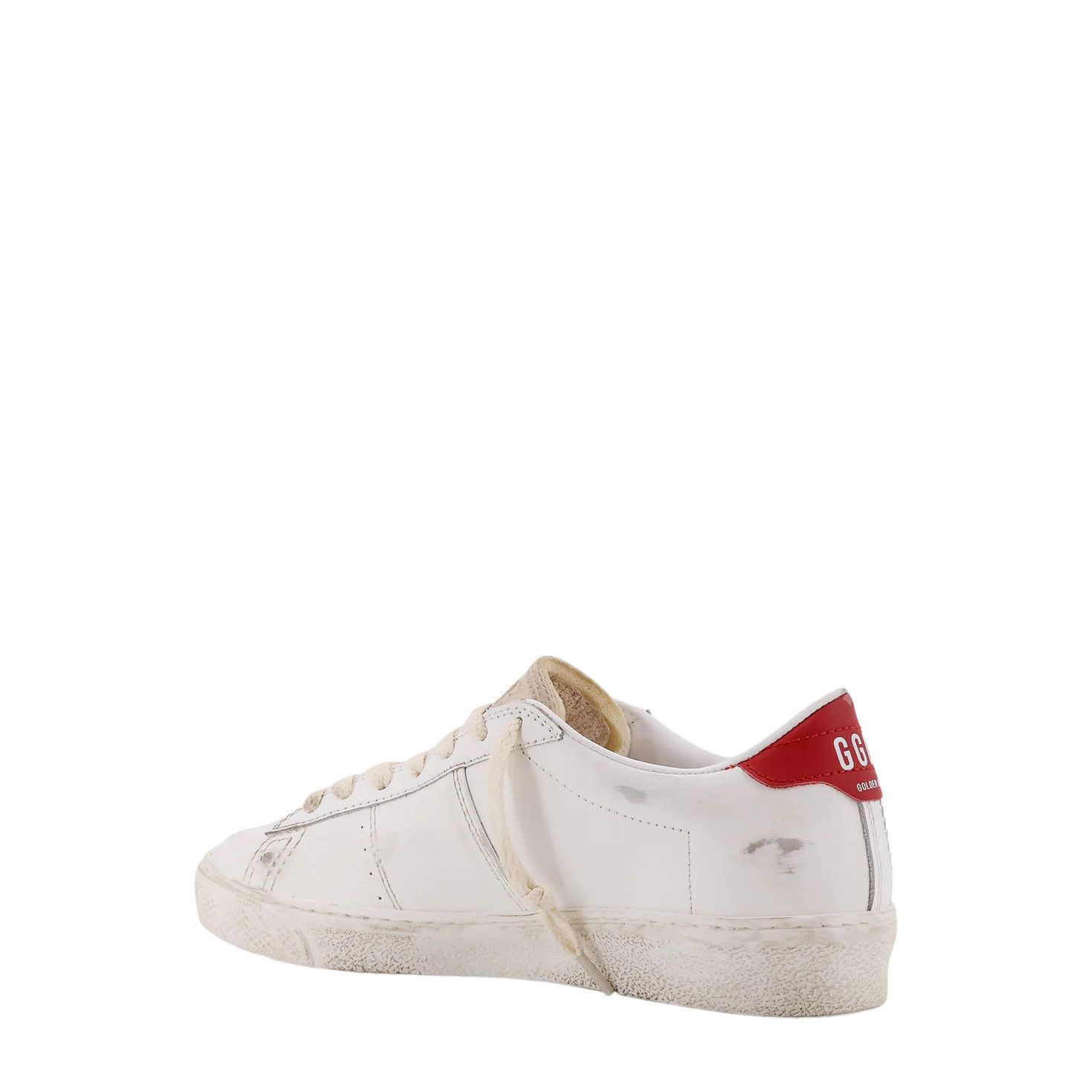 GOLDEN GOOSE Match Star Women's White/Red Leather Low Top Sn