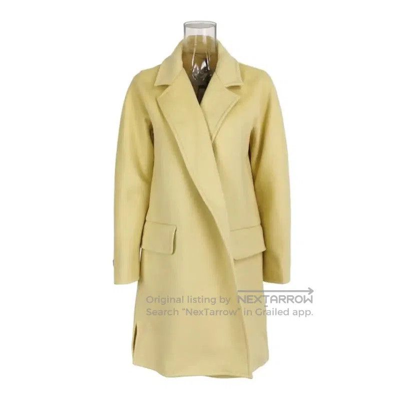 Max Mara MaxMara Yellow Cashmere Blend Coat . Size L / US 10 / IT 46 - 1 Thumbnail