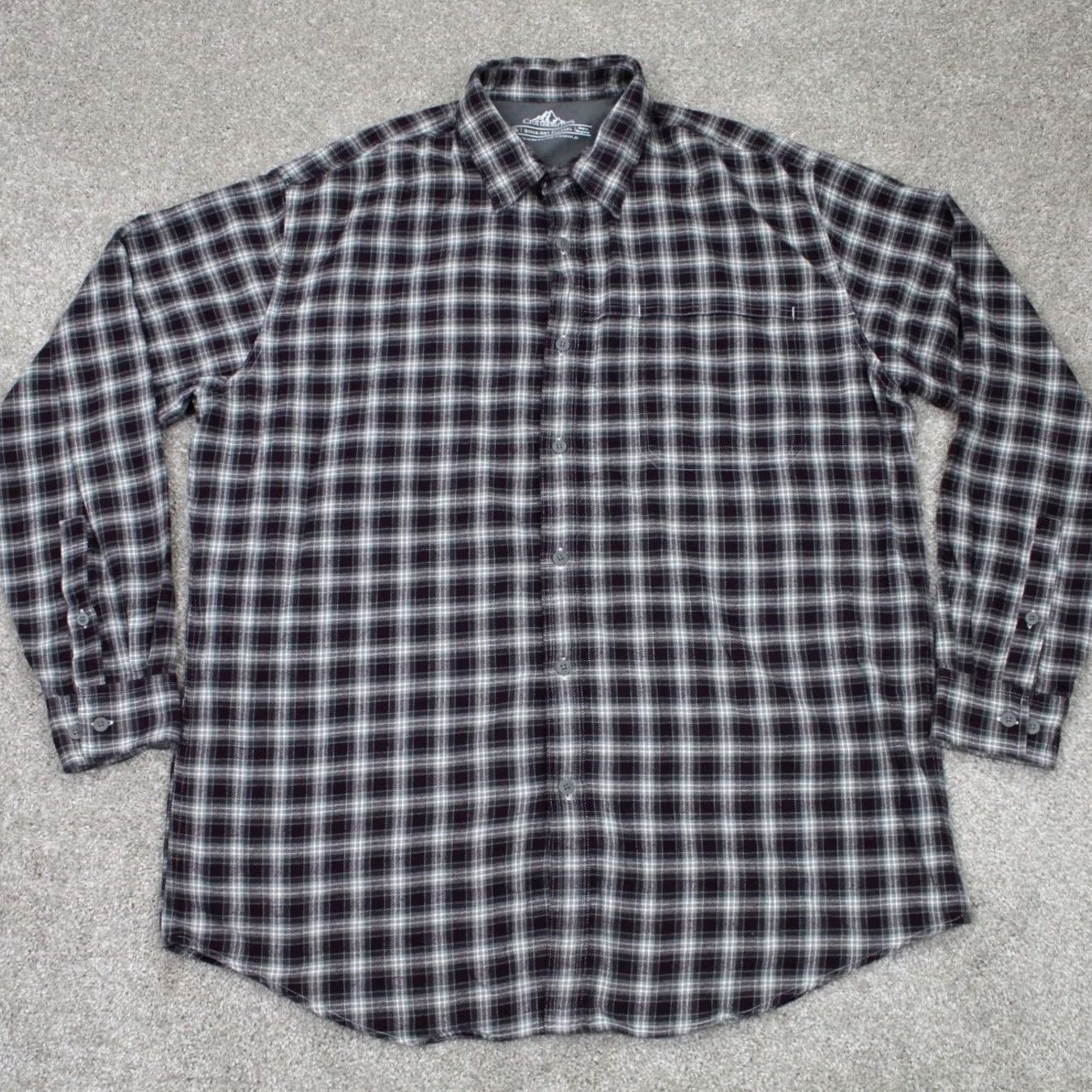 Croft & Barrow Croft & Barrow Shirt Mens XL Blue/White Quick Dry Flannel Vented S/S Button Up Size US XL / EU 56 / 4 - 2 Thumbnail