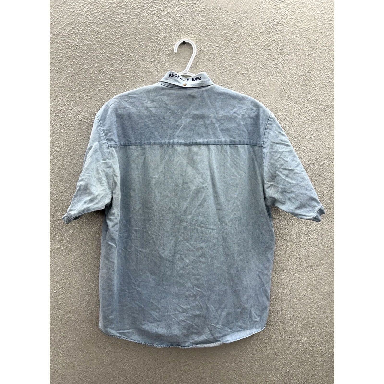 Vintage LA Loving Mens Shirt Button-Up Short Sleeve Medium Blue Cotton Knit 80s 90s Cars Classic Vintage Shirts Mens Size US M / EU 48-50 / 2 - 7 Thumbnail