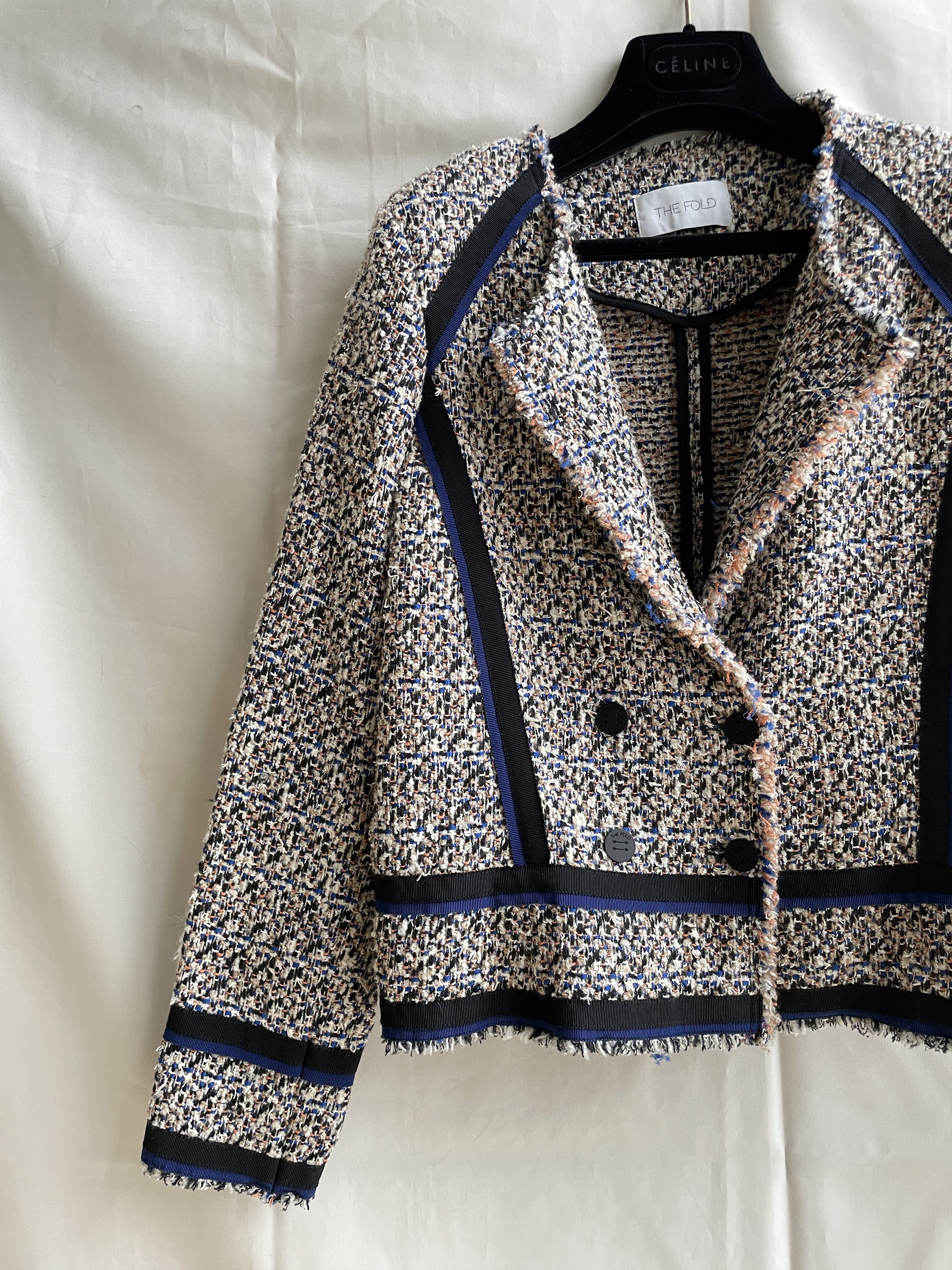 Other The Fold Norwood Boucle Tweed Double Breasted Blazer Size L / US 10 / IT 46 - 3 Thumbnail