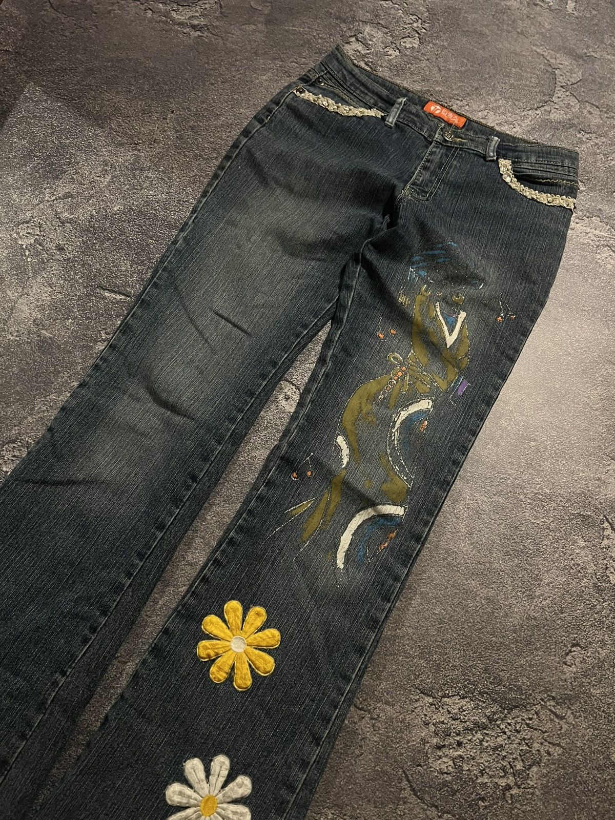 Vintage Distressed Flared Glamour Jeans / Archive Number Nine Style Size US 28 / EU 44 - 3 Thumbnail