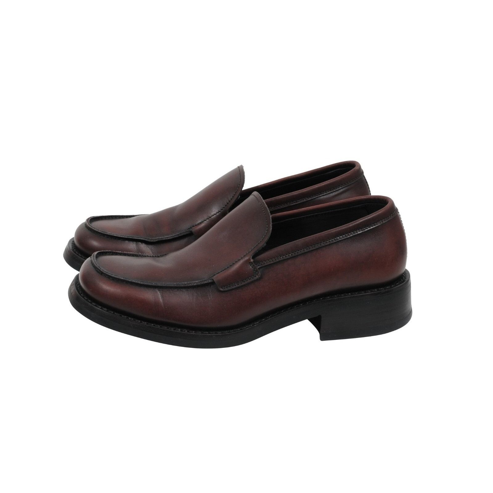 Prada Brown Leather Vintage Loafers - 01739 Size US 7 / EU 40 - 4 Thumbnail