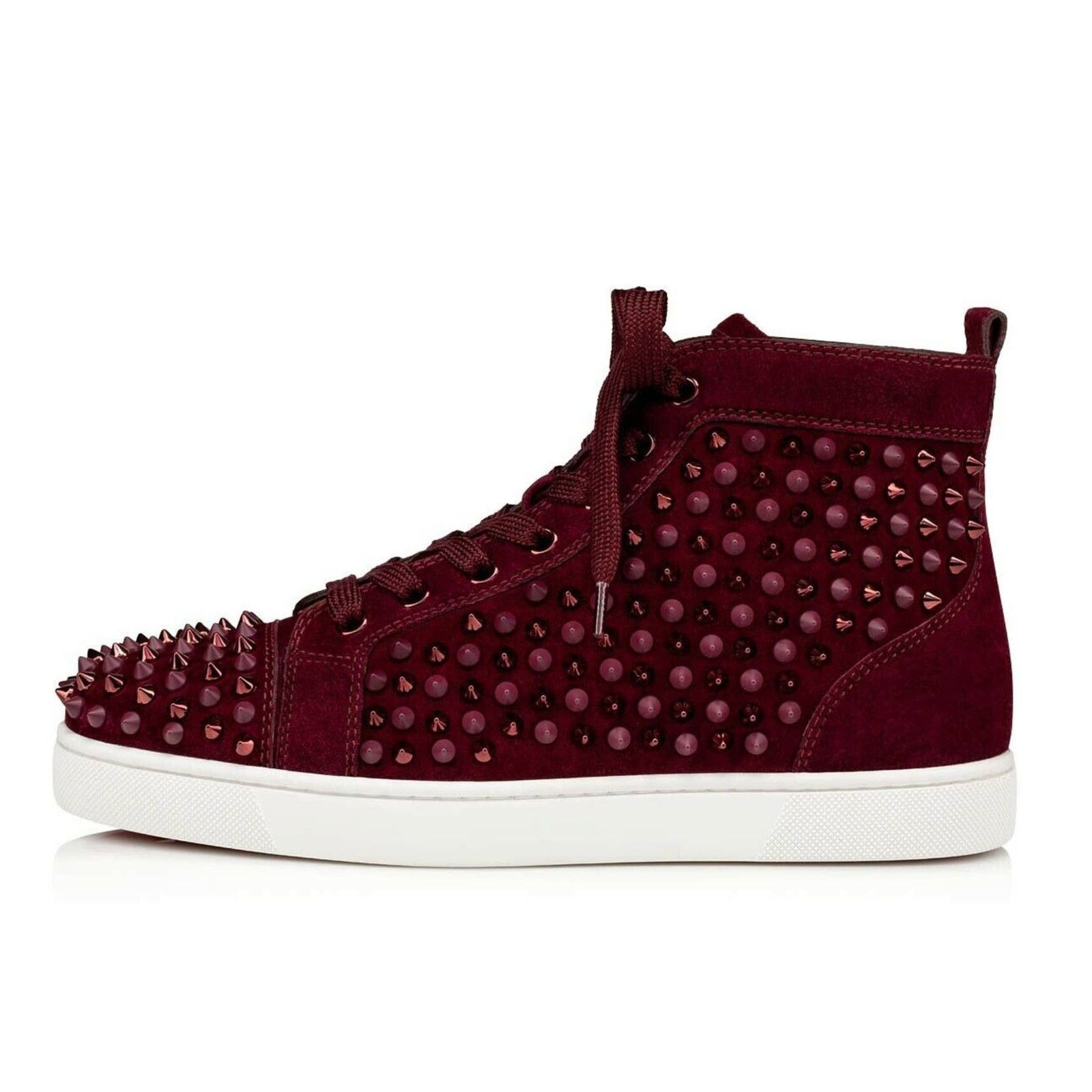 Christian Louboutin Christian Louboutin Mens Louis Flat Spike Prunus Red Mix Size US 7 / EU 40 - 3 Thumbnail