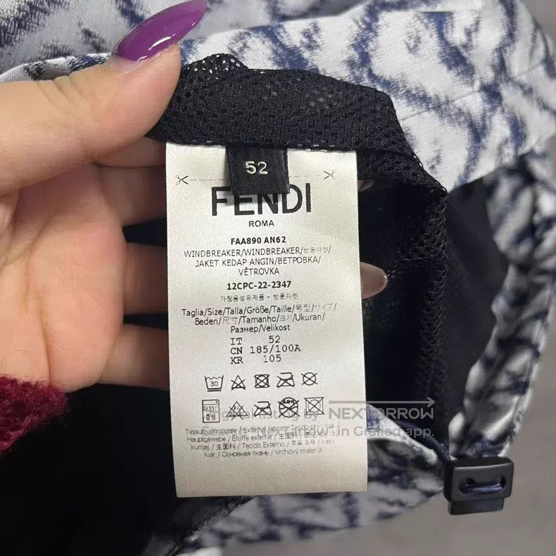 Fendi Fendi Silver Blue Logo Printed Hooded Zip-Up Casual Jacket Size US L / EU 52-54 / 3 - 4 Thumbnail