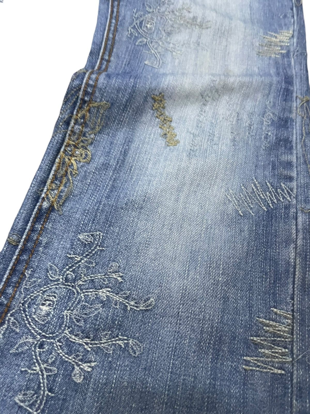 Hysteric Glamour × Japanese Brand Nep Star Japan Embroidery Doodle Heavy Stitch Flare Jeans Size US 30 / EU 46 - 7 Thumbnail