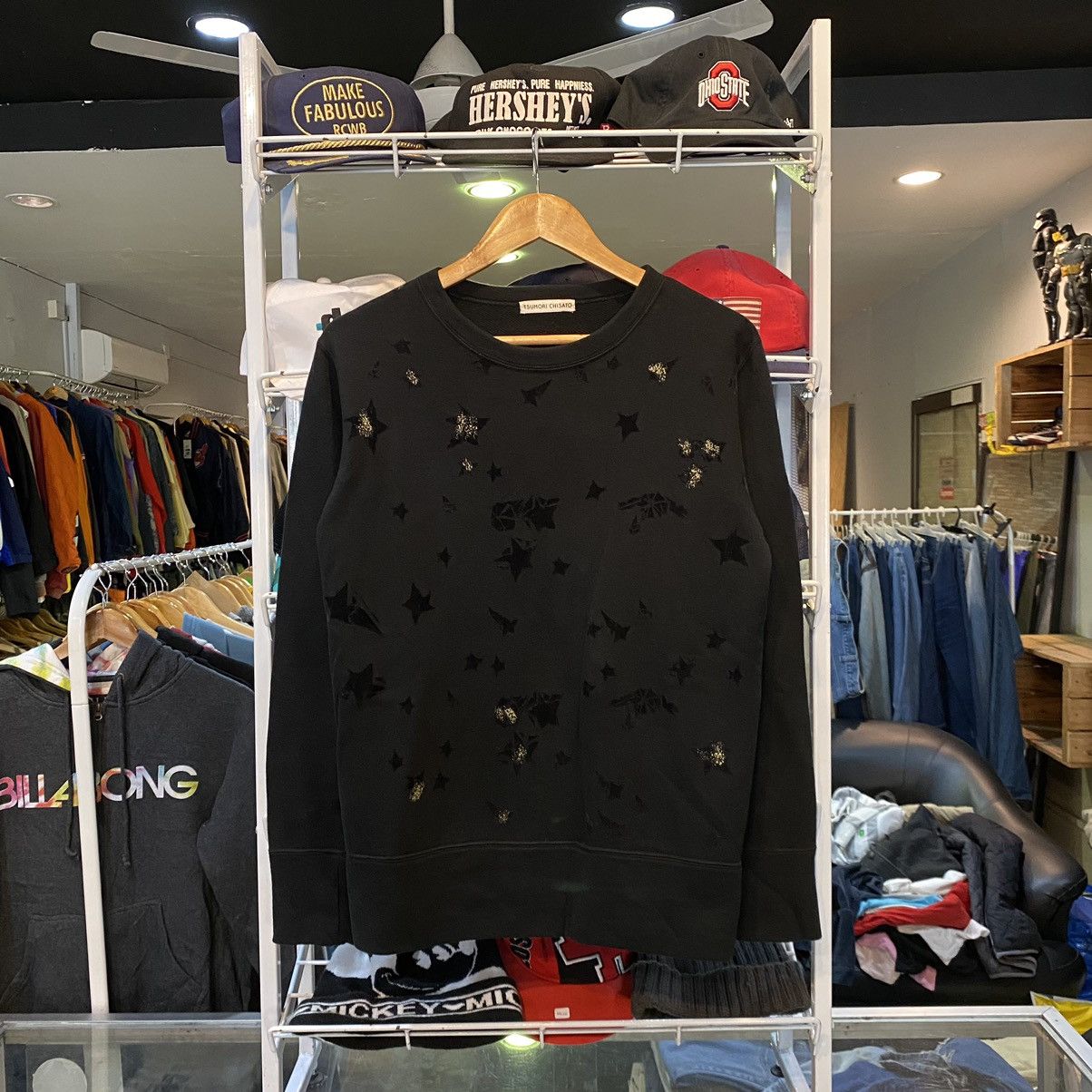 image of 80’S/90’S Issey Miyake Tsumori Chisato Sky Stars Sweatshirts in Black, Men's (Size Medium)
