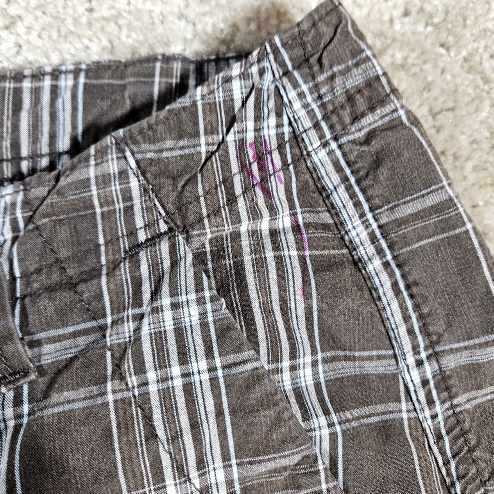 Lee Lee Mens 32 Brown Plaid Chino Bermuda Shorts Outdoor Cotton Stain Size US 32 / EU 48 - 2 Thumbnail