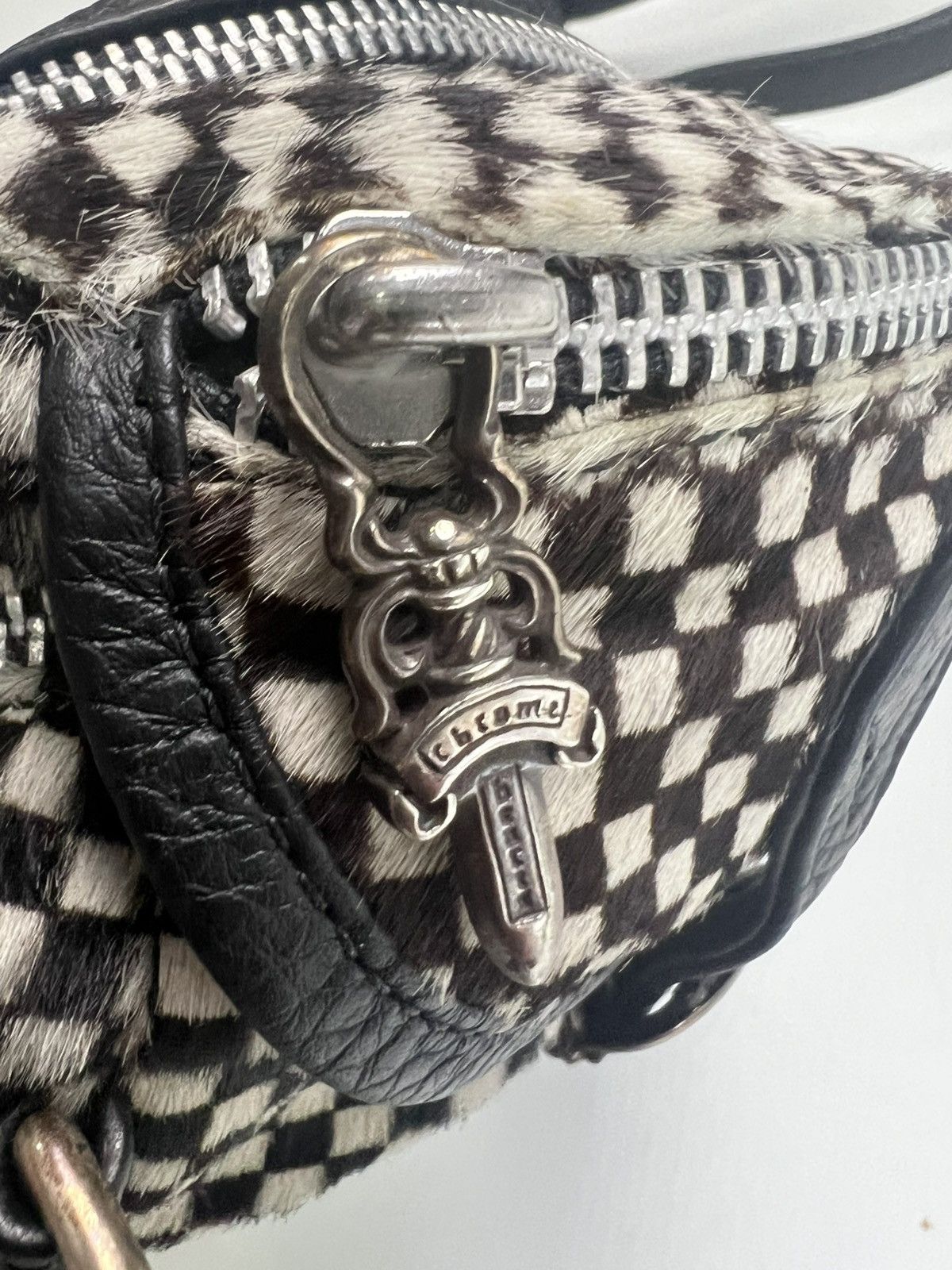 Chrome Hearts CHROME HEARTS CHECKERED PONYHAIR SATCHEL SNAT BAG SZ:OS Size ONE SIZE - 6 Thumbnail