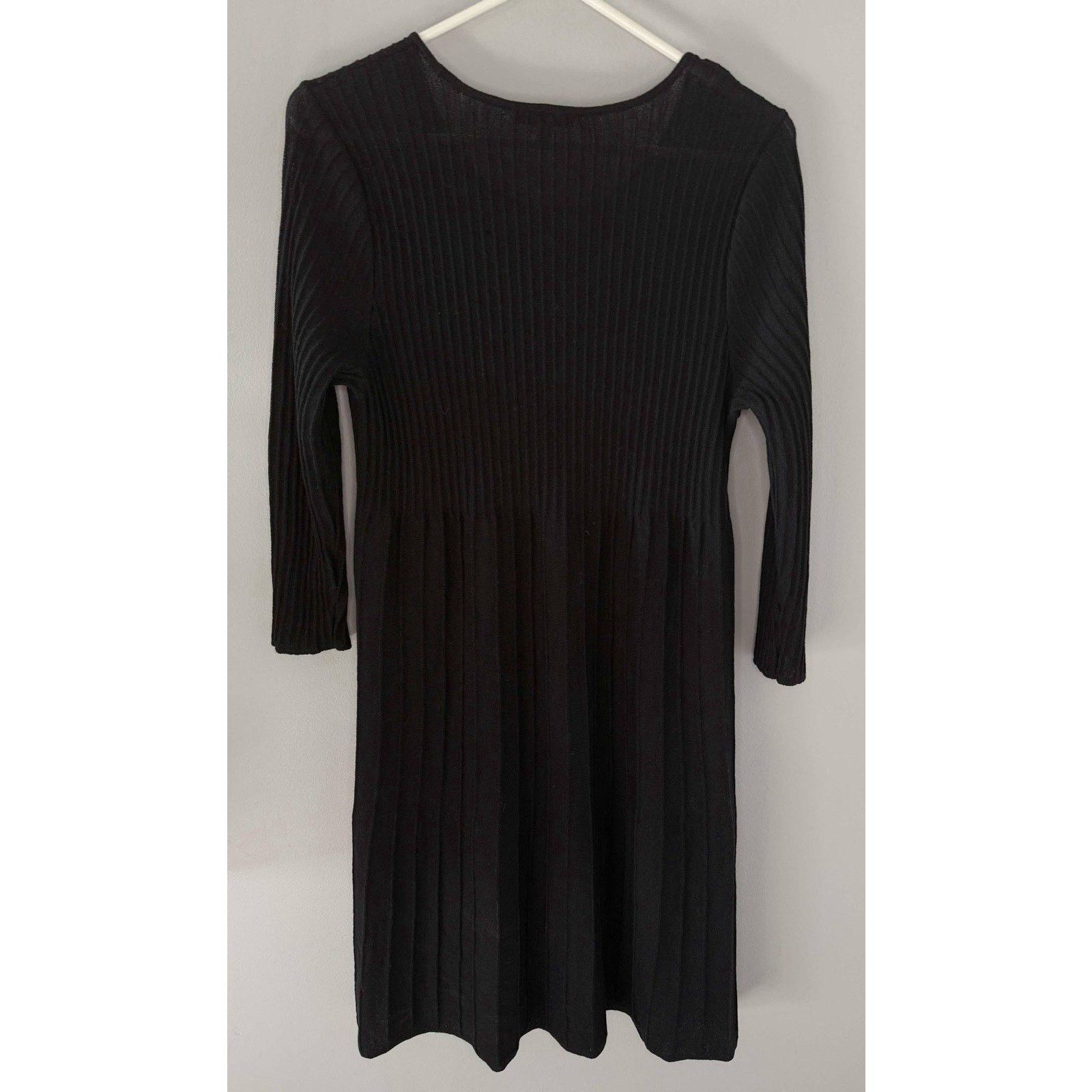 Eileen Fisher Eileen Fisher Washable Italian Wool Black Pleated Dress Med Size M / US 6-8 / IT 42-44 - 4 Thumbnail