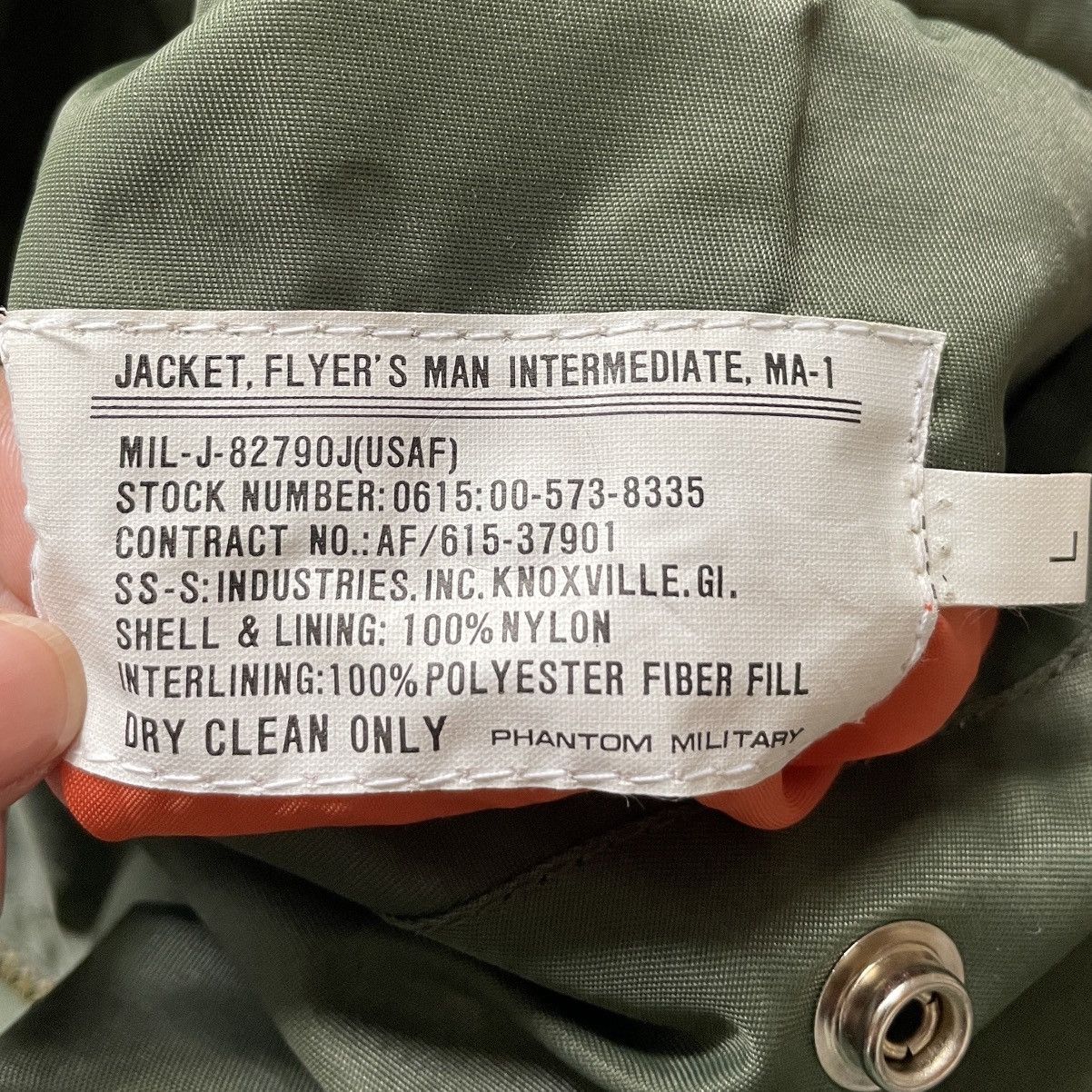 Vintage Vintage Brand Phantom Military MA-1 Bomber Jacket 1990s Size US L / EU 52-54 / 3 - 9 Thumbnail