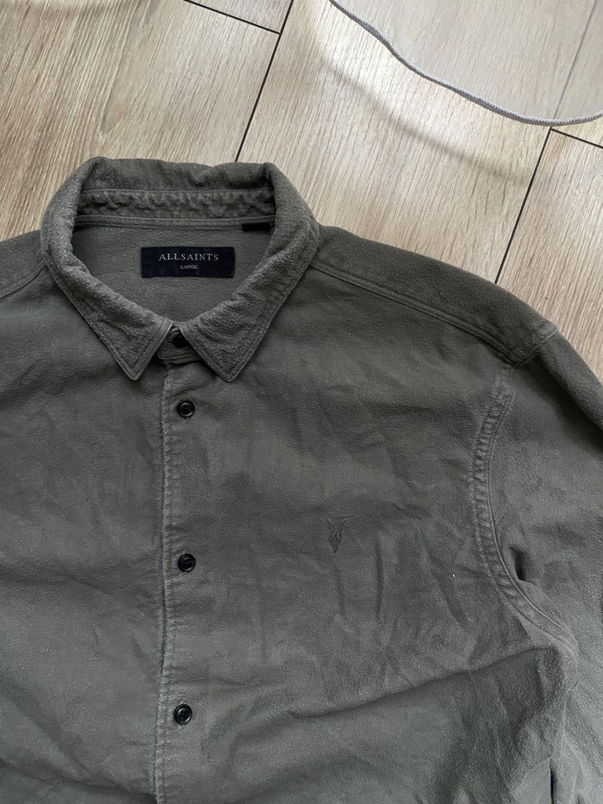 Allsaints × Japanese Brand Vintage Allsaints Heavy Cotton Button Shirt L Size US L / EU 52-54 / 3 - 1 Thumbnail