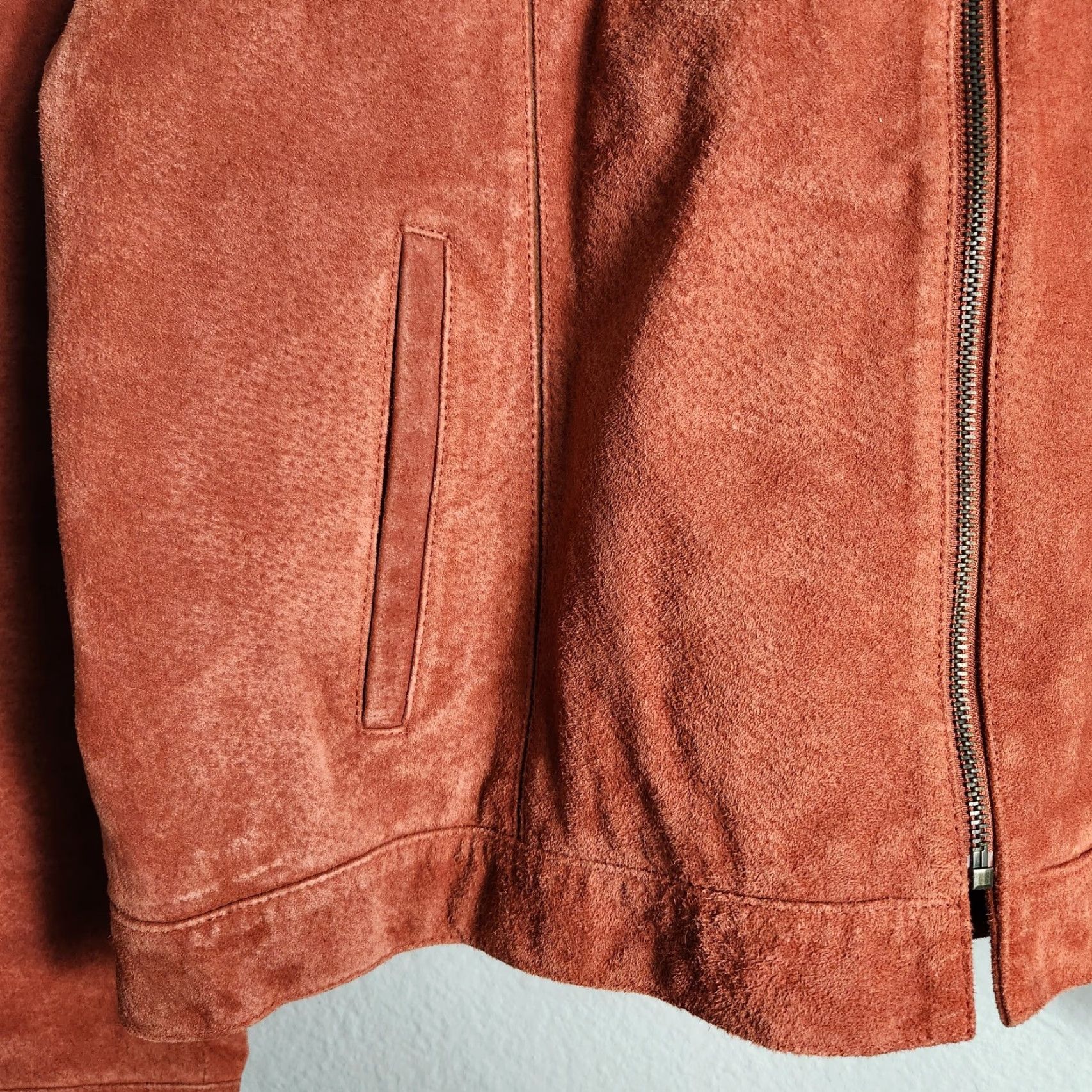 Van Heusen VINTAGE Van Heusen Womens Burnt Orange Suede Jacket XL - Motorcycle Style, Bohemian, Fall Size XL / US 12-14 / IT 48-50 - 3 Thumbnail