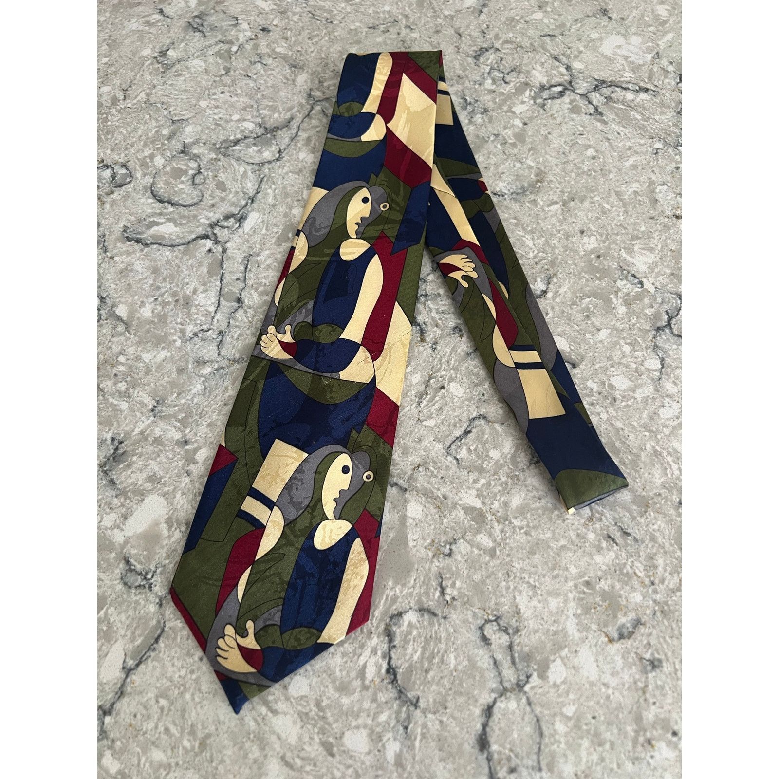 Vintage Vintage Dimoda Men's Handmade Silk Neck Tie Abstract Art Size ONE SIZE - 4 Thumbnail