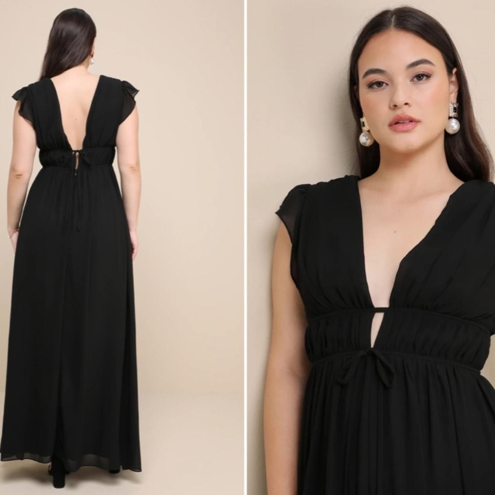 Lulus LULU's Prom Wedding Romantic Chiffon Maxi Size XL / US 12-14 / IT 48-50 - 6 Thumbnail