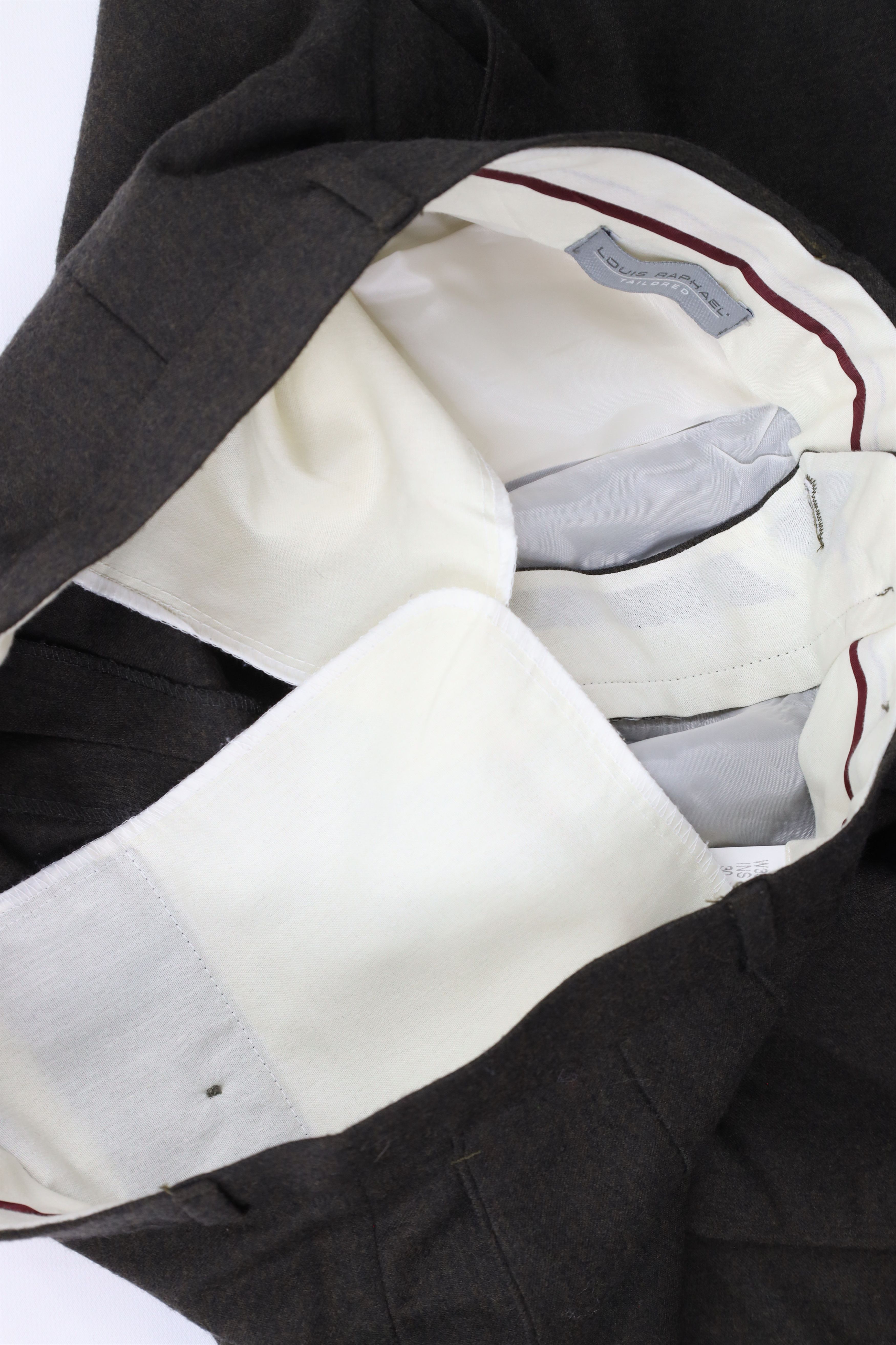Vintage Vintage 90s Streetwear Wide Leg Wool Chino Pants Brown Size US 36 / EU 52 - 6 Thumbnail