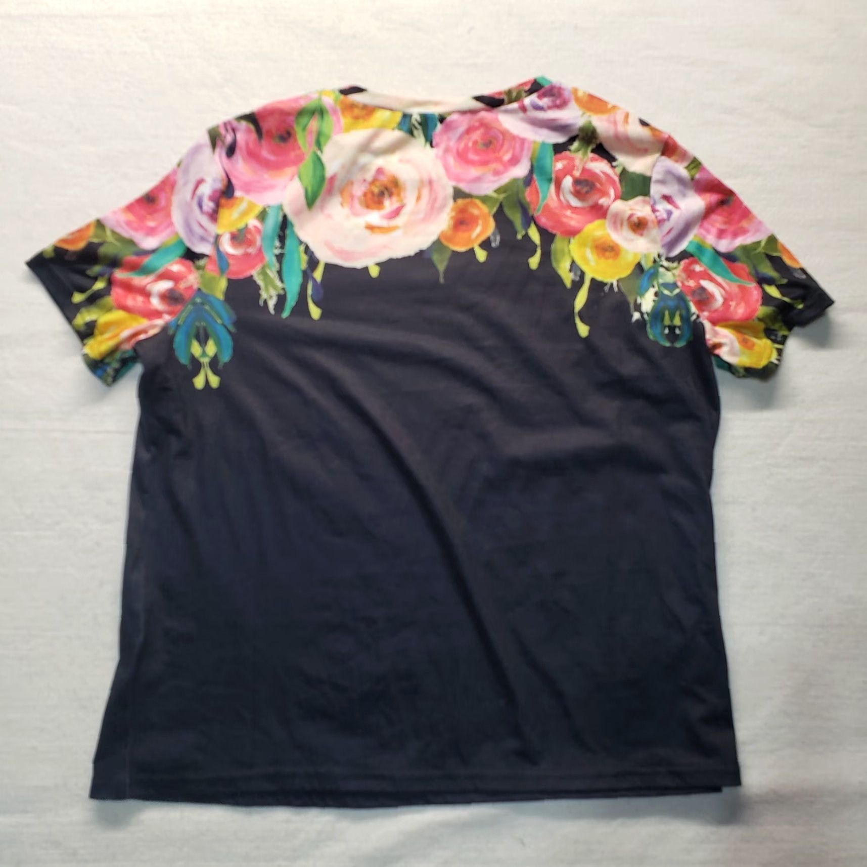 Shein SheIn Shirt Adult Women's Size 0XL Black Floral Short Sleeve Blouse Plus 100% Polyester Womens 90s Flower Theme Size L / US 10 / IT 46 - 6 Thumbnail