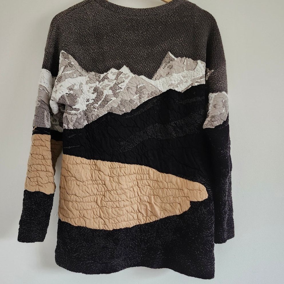 Akris Akris Punto Mountain Intarsia Patchwork Pullover Sz S Size S / US 4 / IT 40 - 2 Thumbnail