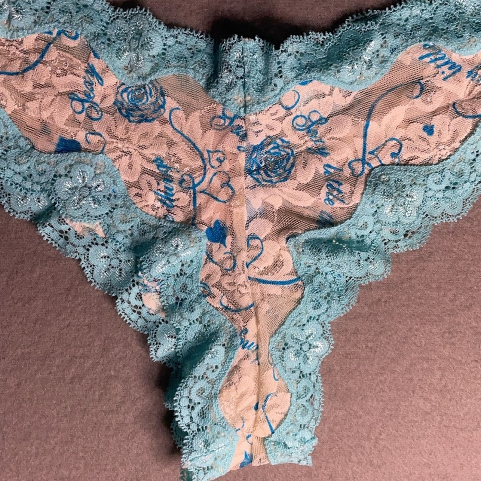 Victoria's Secret Sexy Little Things Panties VS Panty Something Blue Size ONE SIZE - 10 Thumbnail