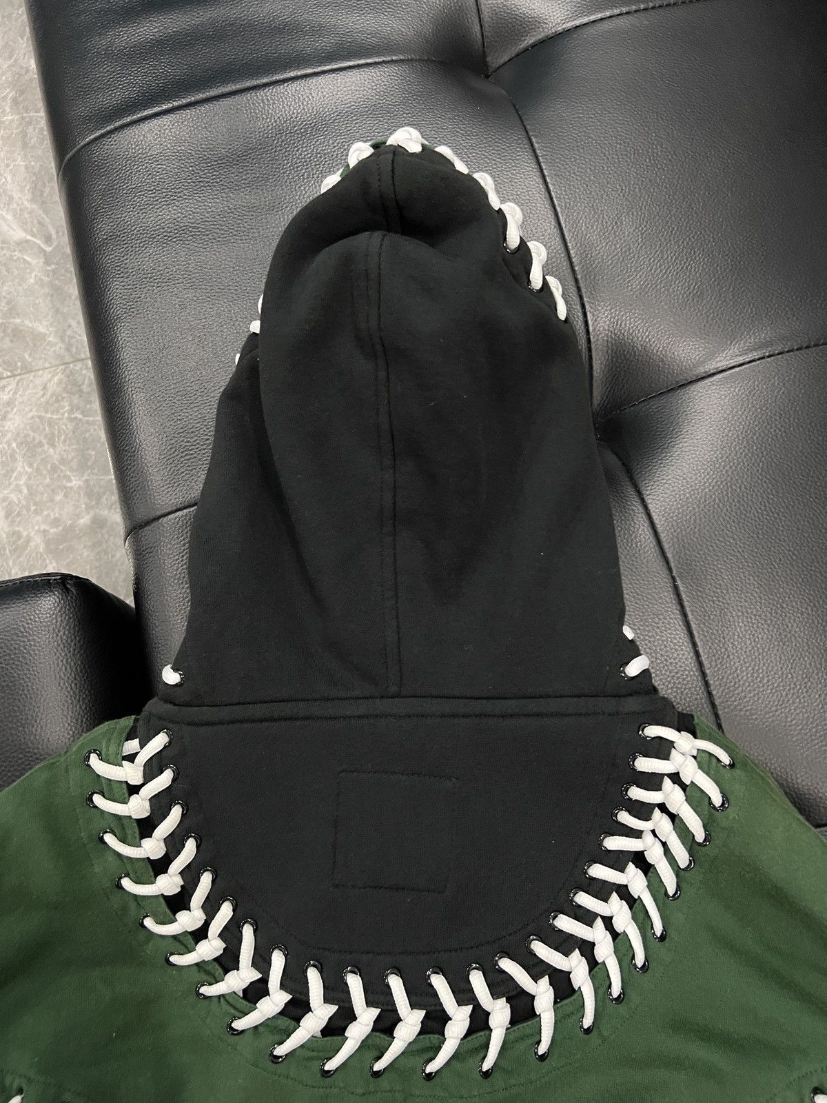KTZ KTZ FW16 Runway Baseball Lace Panel Hoodie Size US L / EU 52-54 / 3 - 14 Thumbnail