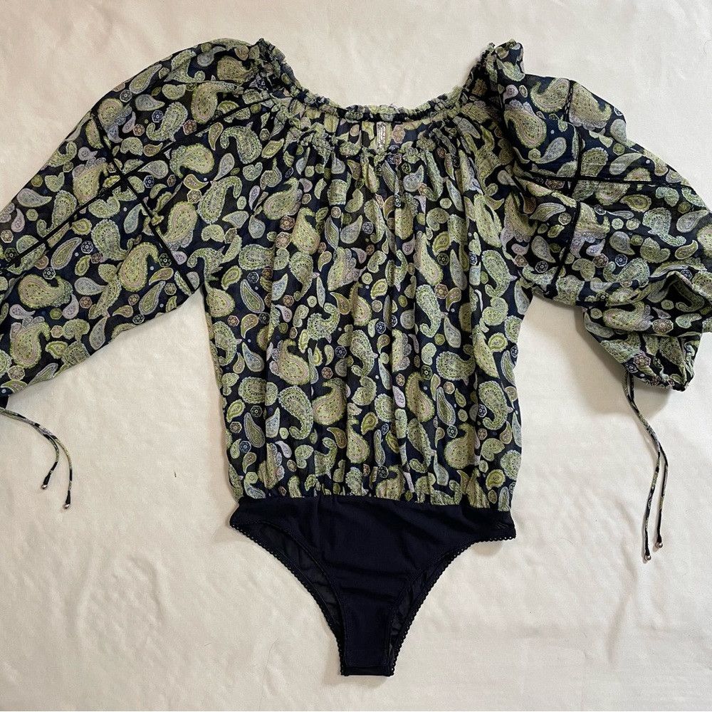 Free People NWT New $78 Free People Sundown Paisley Cotton Bodysuit Siz Size S / US 4 / IT 40 - 6 Thumbnail
