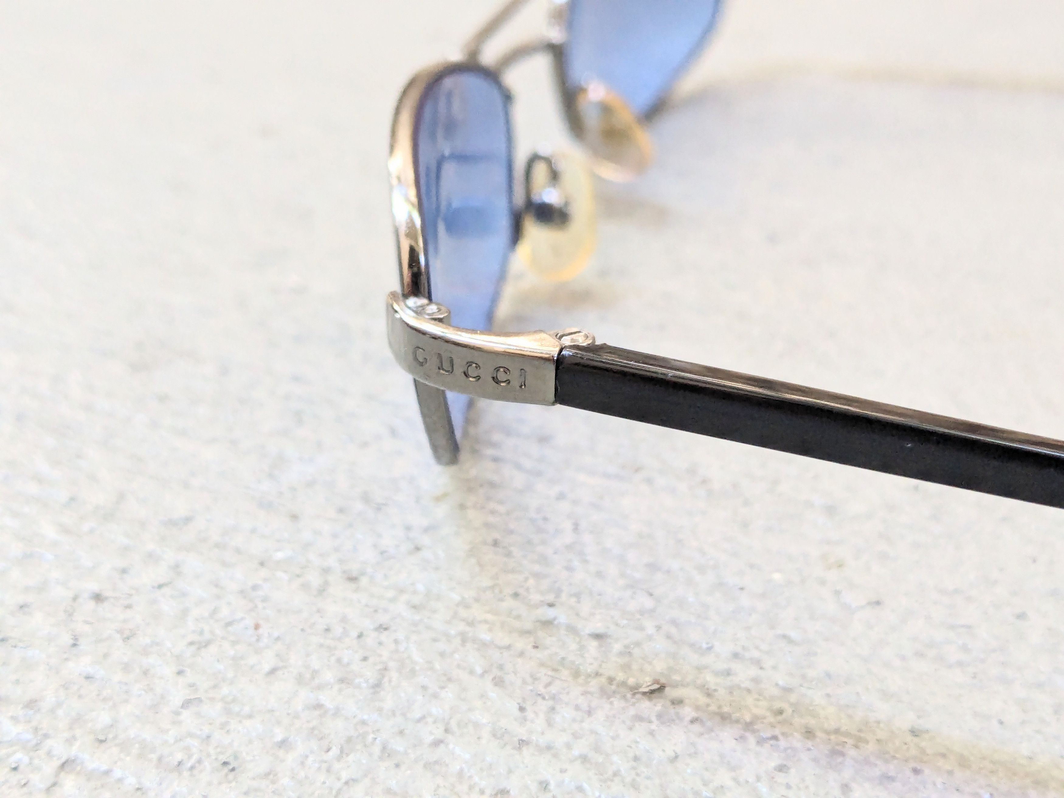Gucci Gucci Sunglasses GG1681/S Bkue Silver Vintage Y2K Tiny Size ONE SIZE - 11 Thumbnail