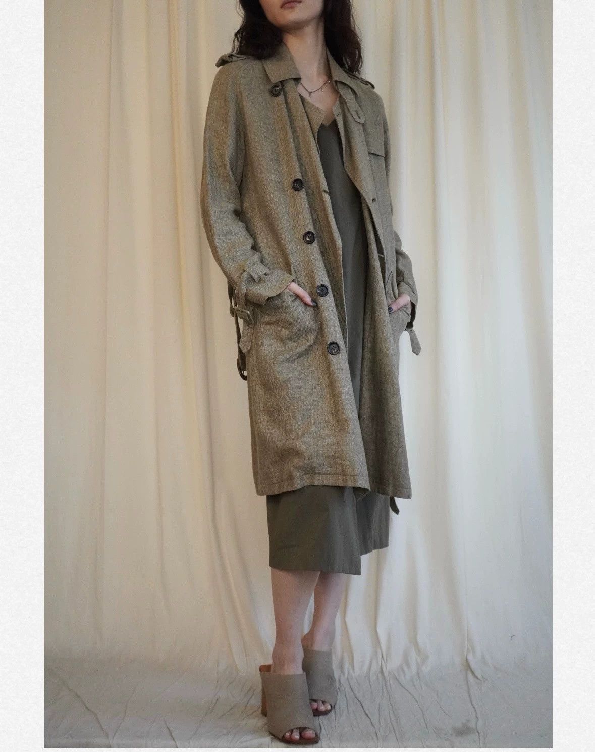 A.P.C. A.P.C. 1990s Silk Linen Trench Coat M Size M / US 6-8 / IT 42-44 - 1 Thumbnail