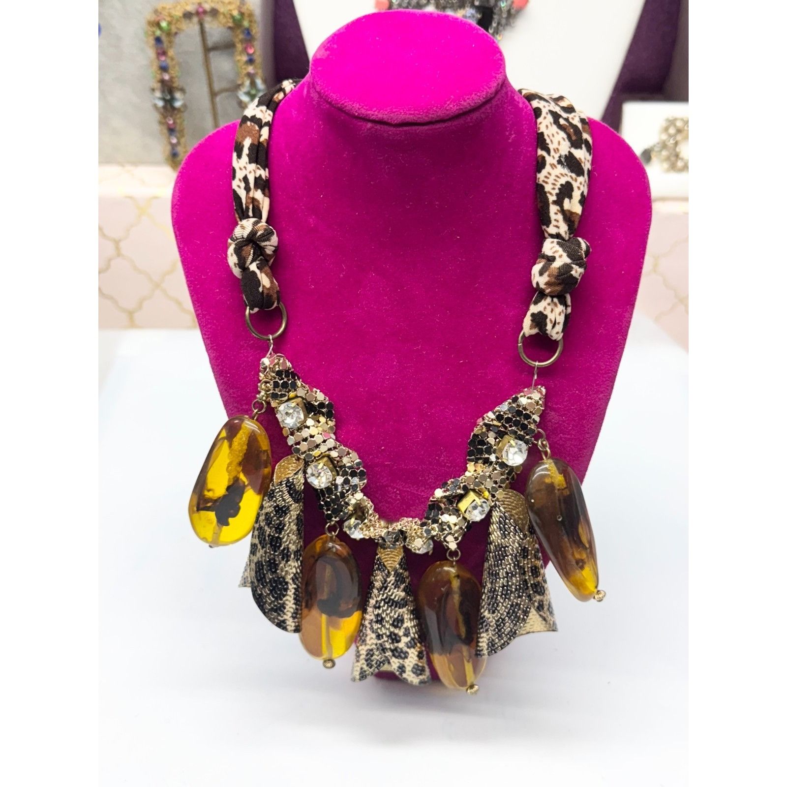Vintage Vintage leopard Animal print charm necklace Size ONE SIZE - 4 Thumbnail