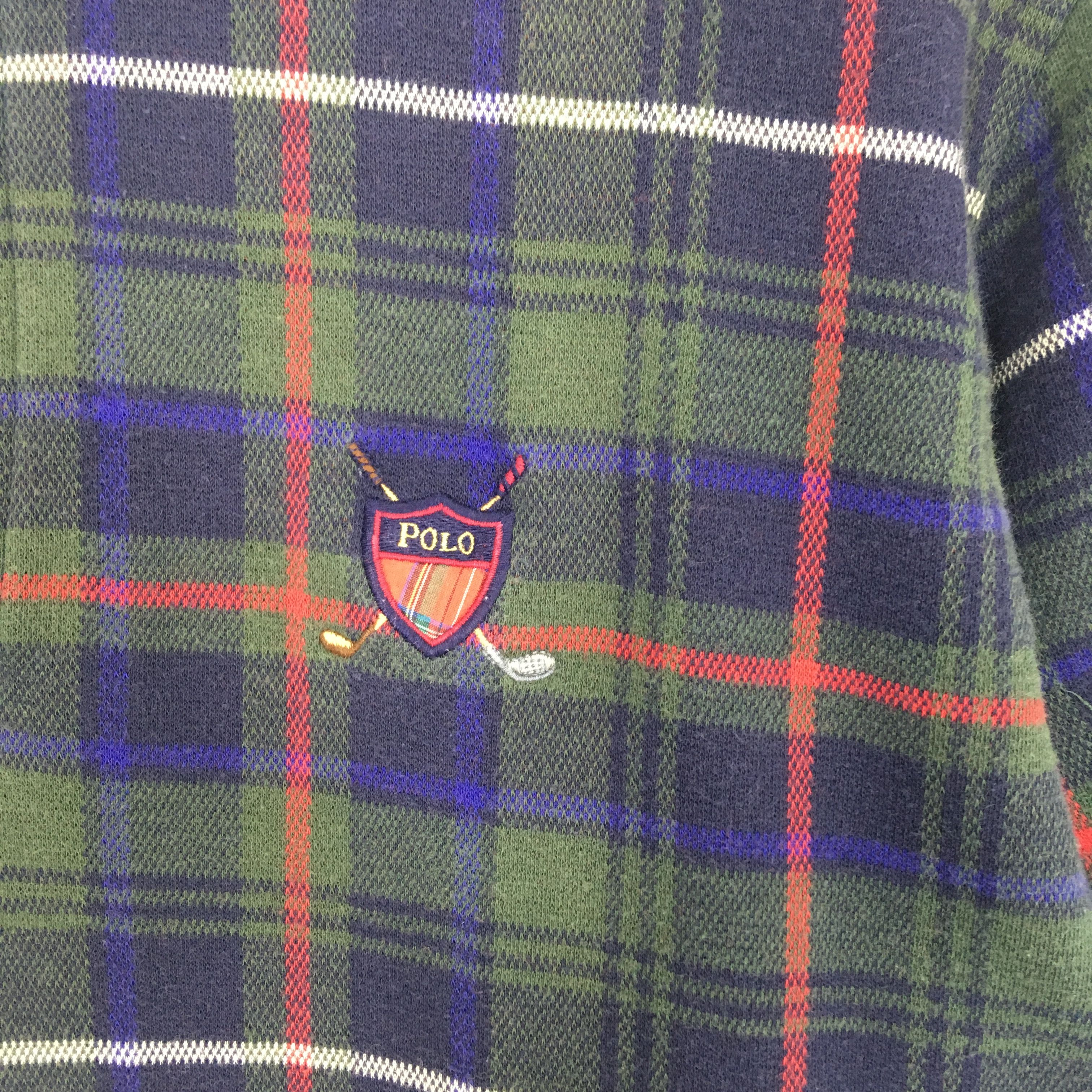 Polo Ralph Lauren Vintage 90s Polo Ralph Lauren Golf Checkered Polo Rugby Size US S / EU 44-46 / 1 - 5 Thumbnail