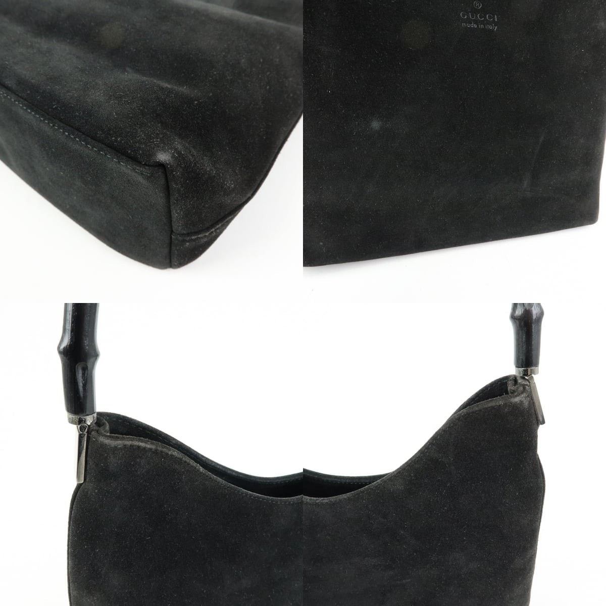 Gucci Gucci Bamboo Suede Shoulder Bag Black Size ONE SIZE - 6 Thumbnail