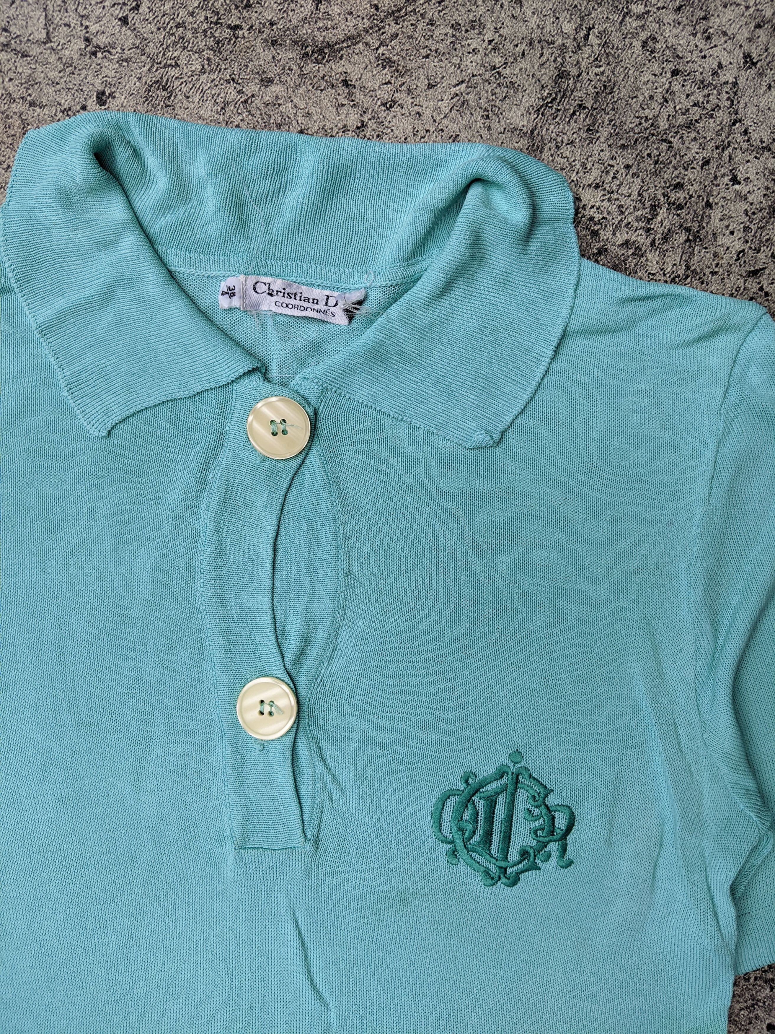 Christian Dior Monsieur Christian Dior Coordonnes Viscose Polo Size XS / US 0-2 / IT 36-38 - 2 Thumbnail