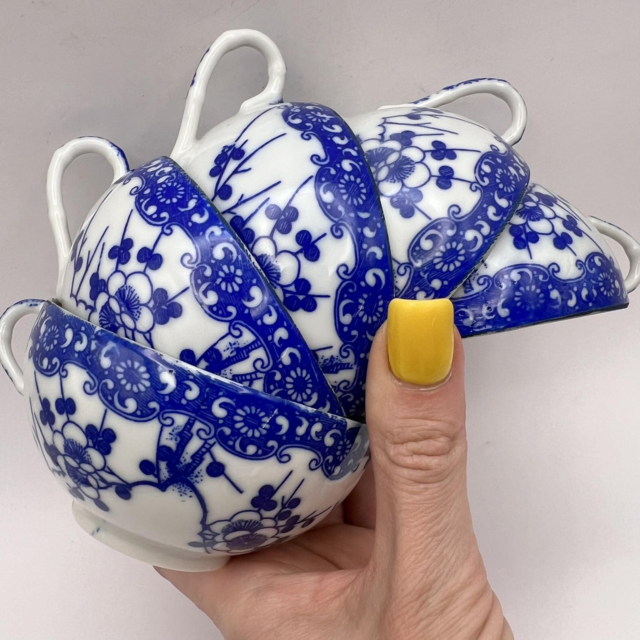 Vintage Vintage Porcelain Cherry Blossoms Set of 5 Cups Floral Japan Size ONE SIZE - 4 Thumbnail