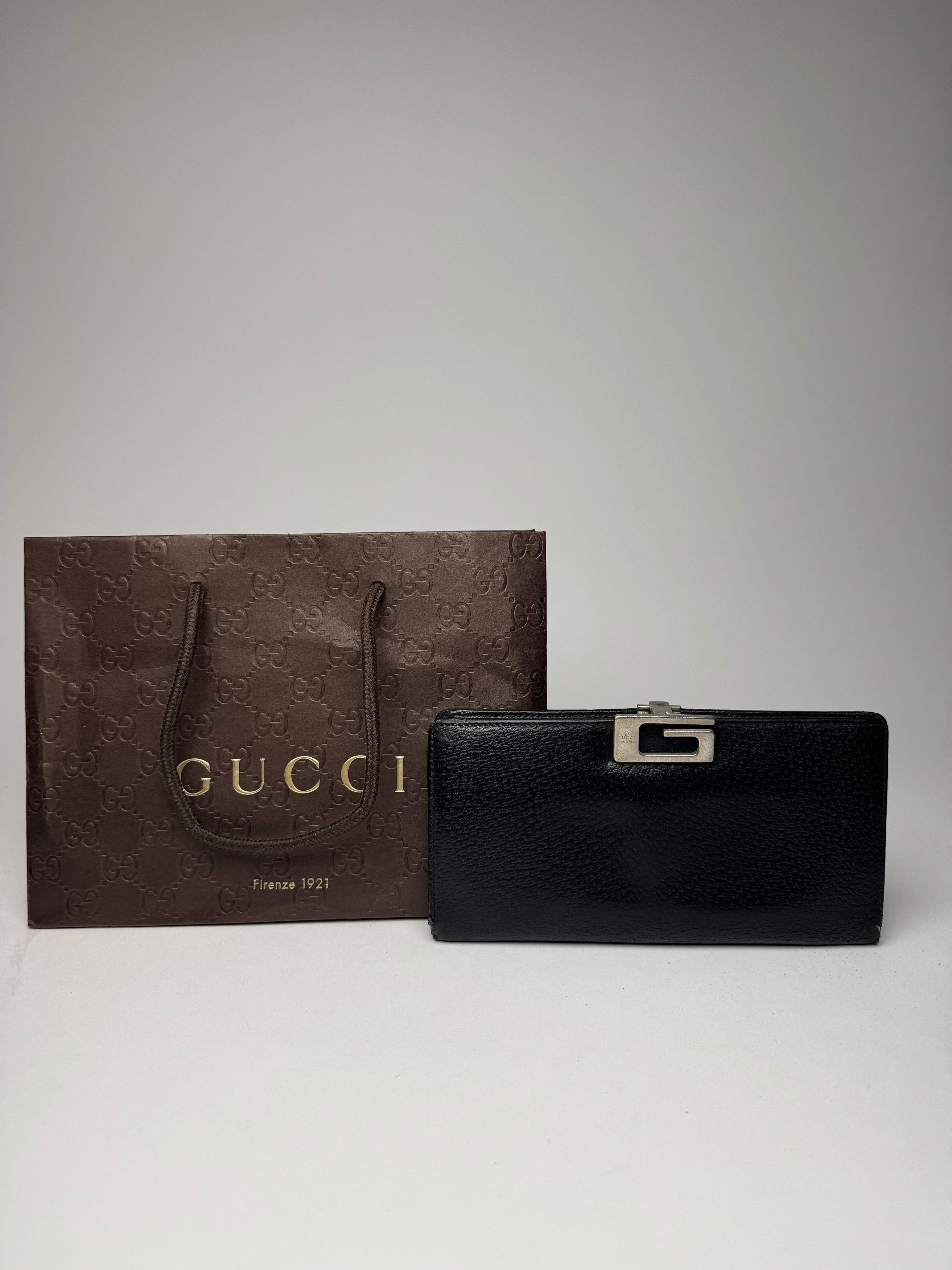 Gucci Vintage Leather Wallet Black Size ONE SIZE - 1 Thumbnail
