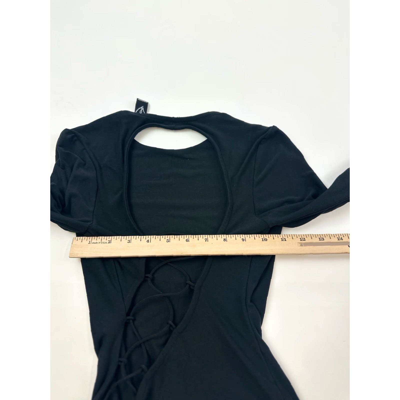 Vintage Windsor Shirt Women’s Small Black Open Back Strappy Tie Shirt Size S / US 4 / IT 40 - 7 Thumbnail