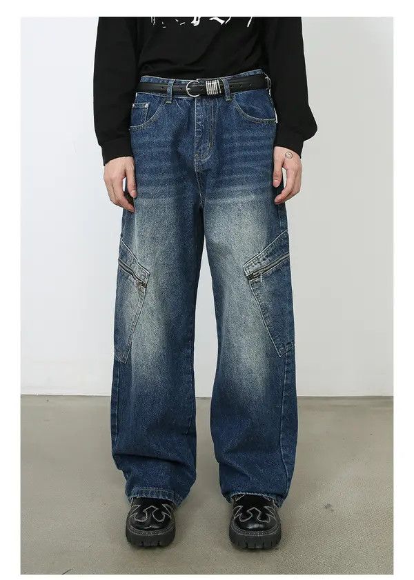 Japanese Brand Mayumi x Shii Distressed loose straight pocket cargo jeans Size US 32 / EU 48 - 1 Thumbnail