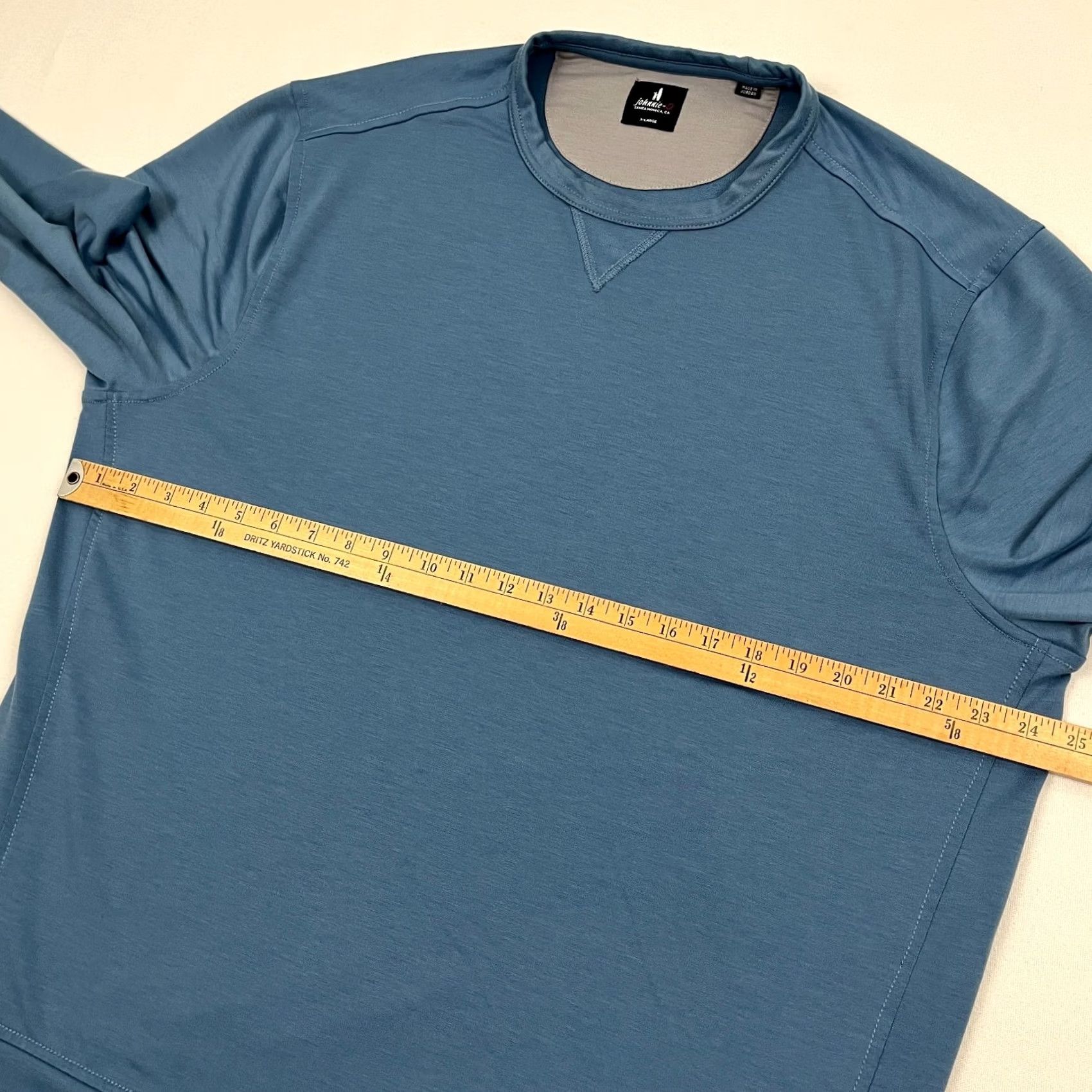 johnnie-O Johnnie O Reilly Pullover Mens XL Mid Blue Performance Stretch Crewneck Casual Sweater Sport Golf Gym Running Fashion Knit Shirt Mens XL Blue Size US XL / EU 56 / 4 - 4 Thumbnail
