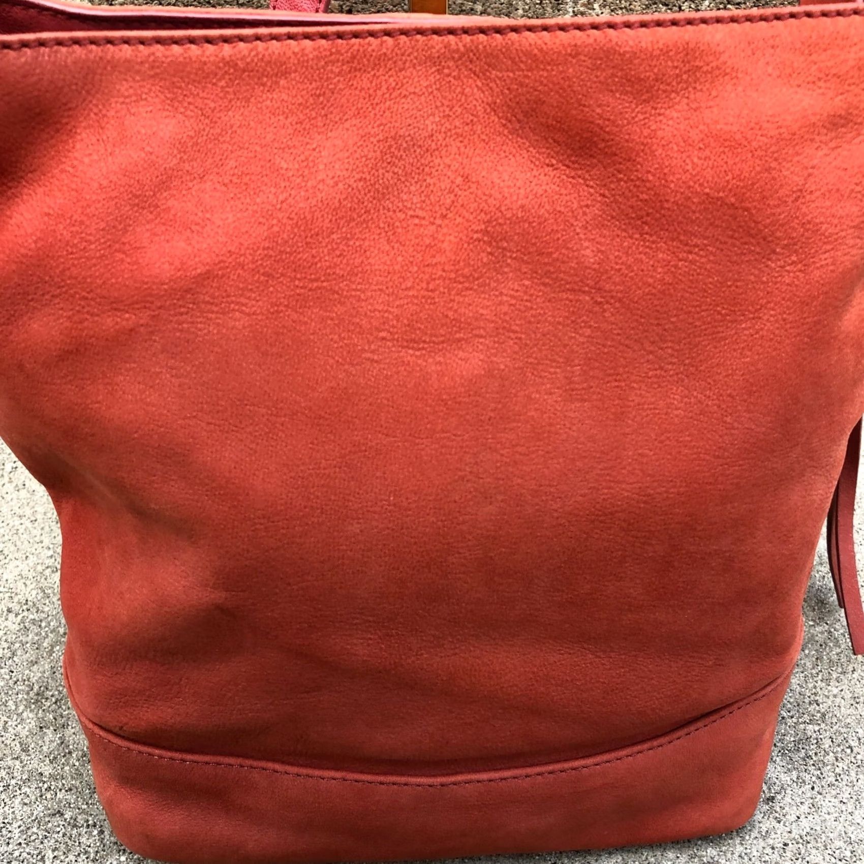 Lucky Brand LUCKY BRAND Crossbody Purse Women's Orange Shoulder Bag Hobo Leather Purse Medium Orange—Beige Lining Size ONE SIZE - 4 Thumbnail